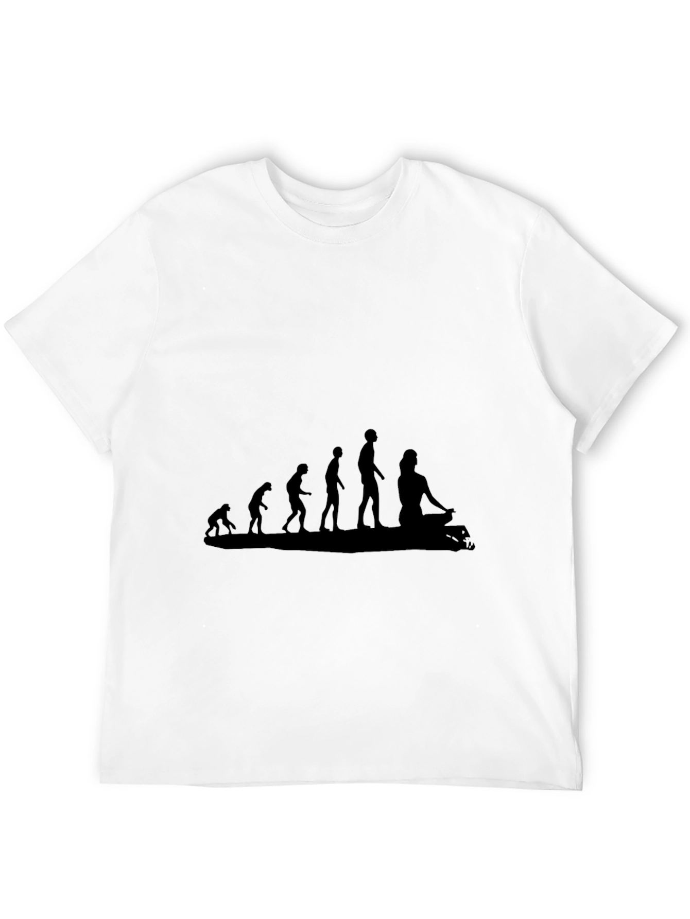 Black Evolution of Yoga T-Shirt - Black Cotton Tee view 12