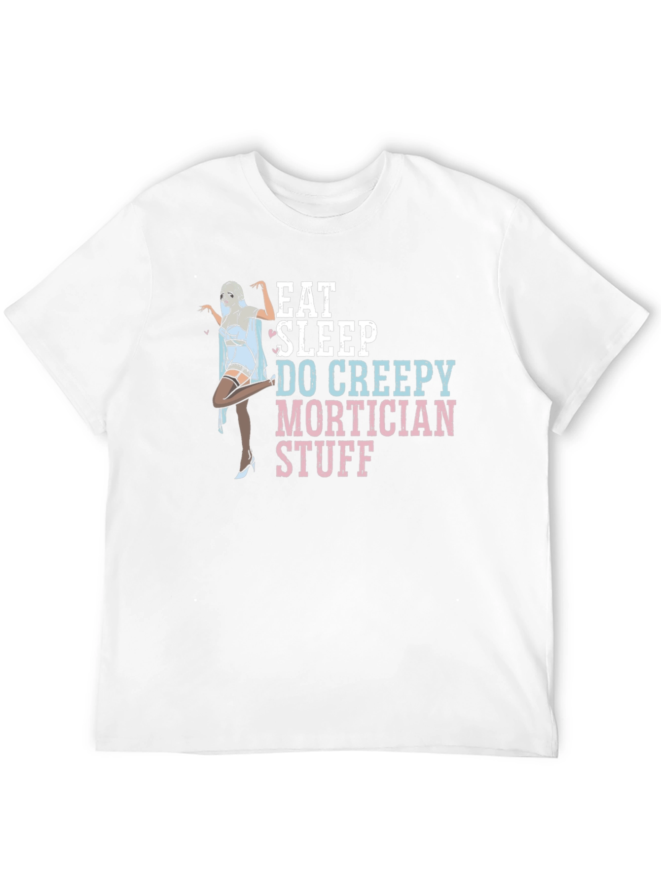 Black Eat Sleep Do Creepy Mortician Stuff Graphic Tee view 12