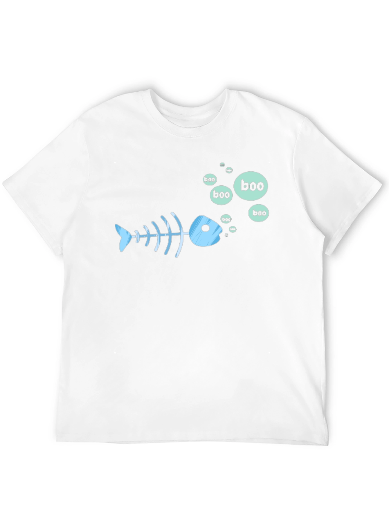 Black Boo Fish Skeleton Graphic Tee - Black view 12