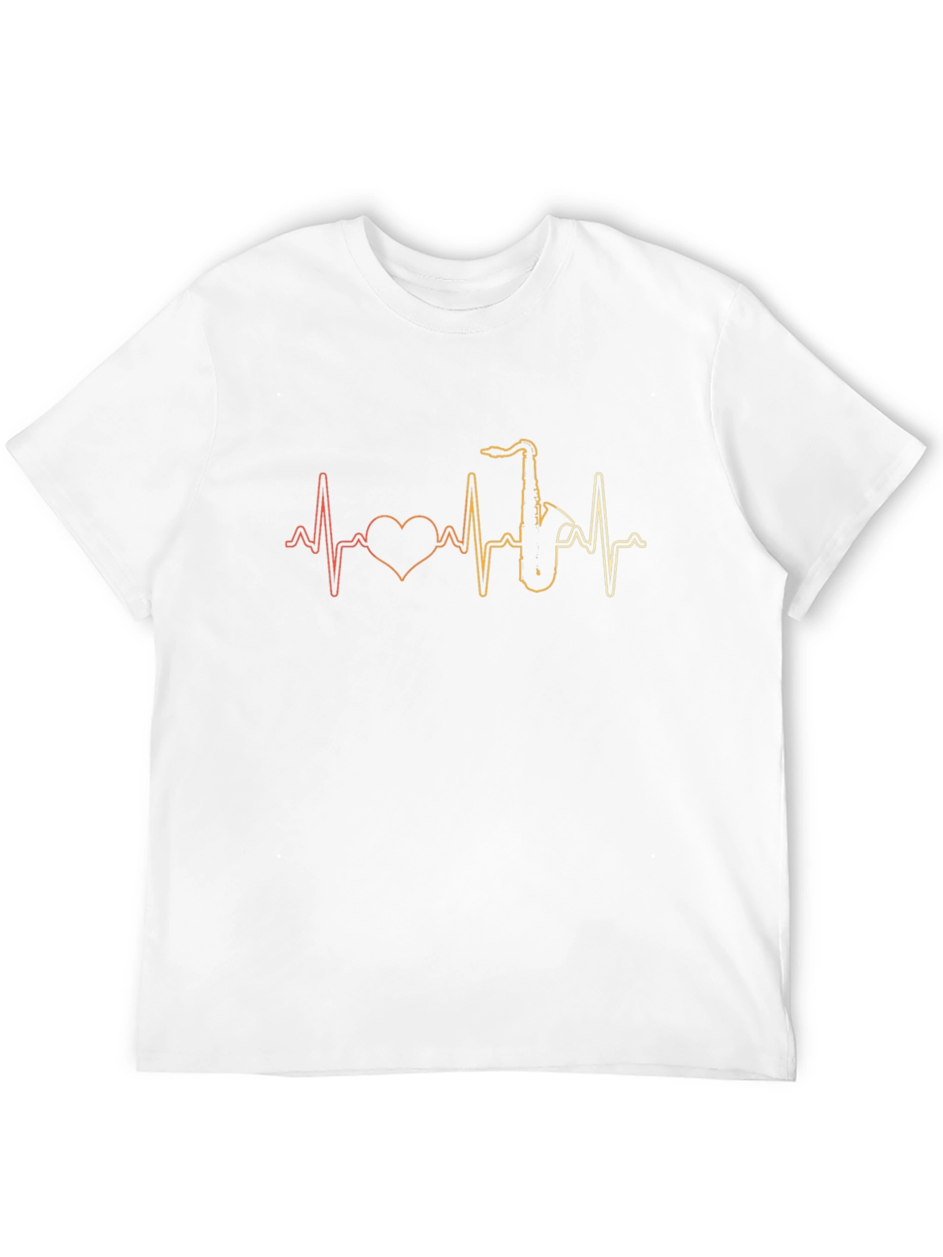 Black Saxophone Heartbeat T-Shirt: Music Lover Tee view 12