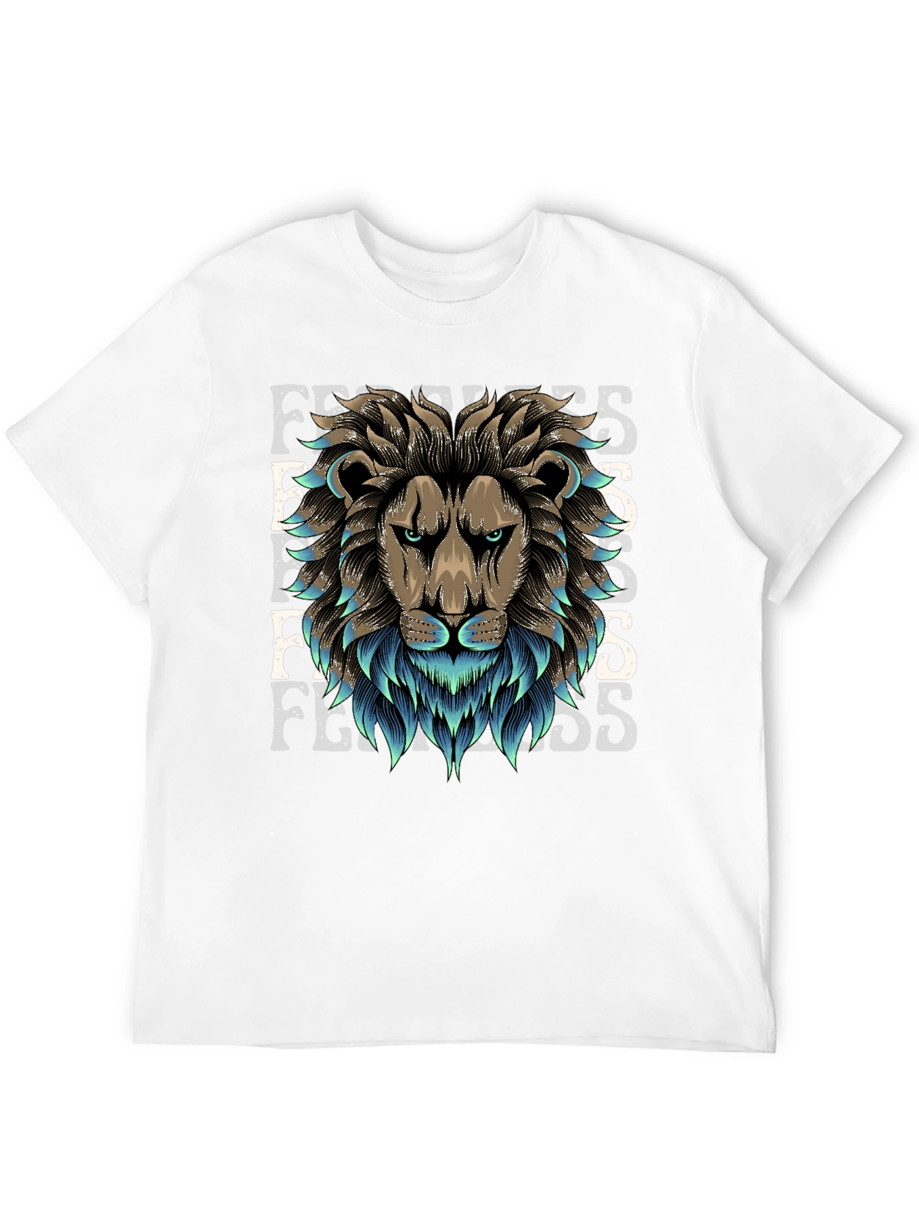 Black Fearless Lion Graphic Tee view 12