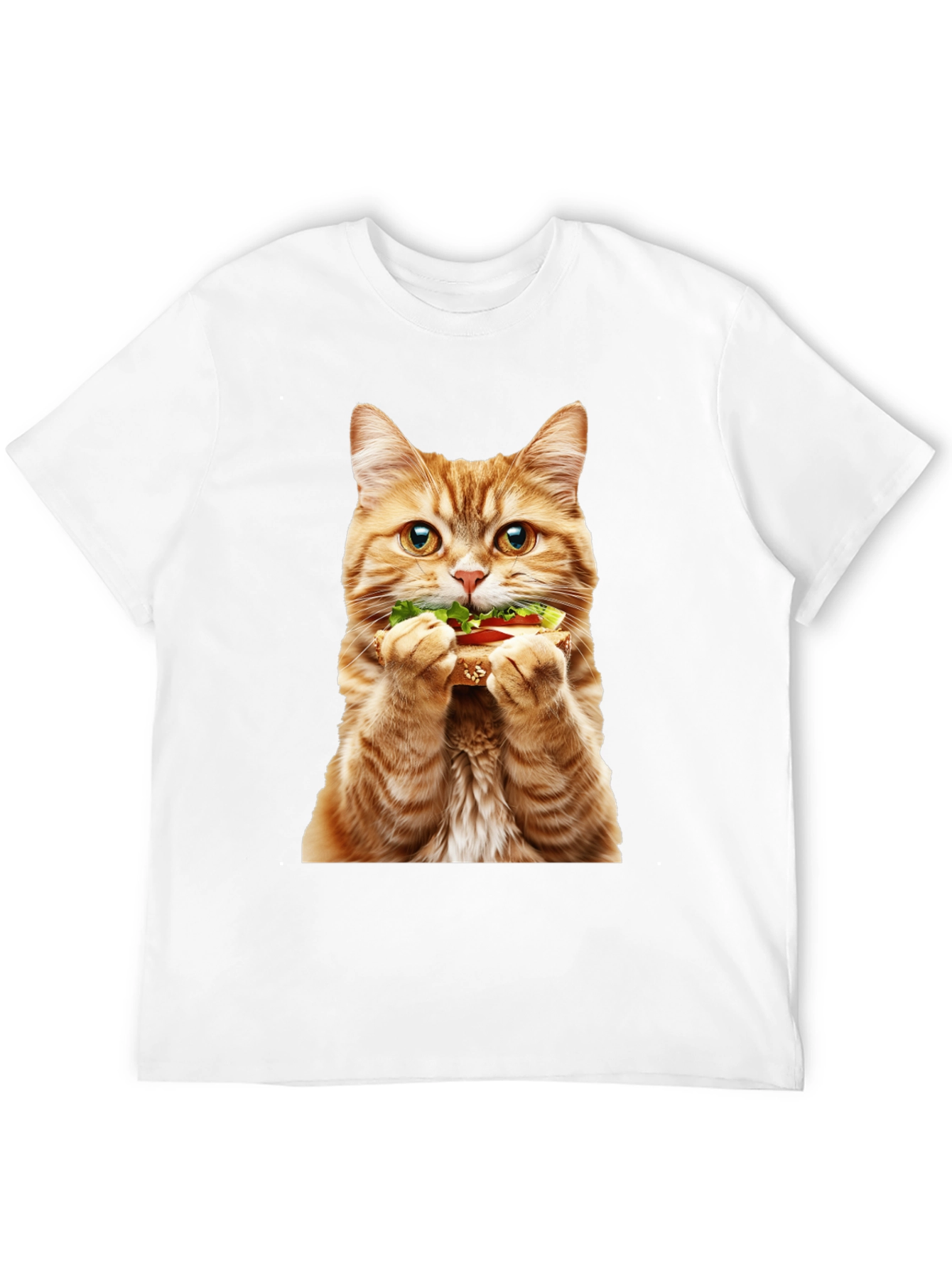 Black Cat Eating Sandwich Graphic Tee view 12