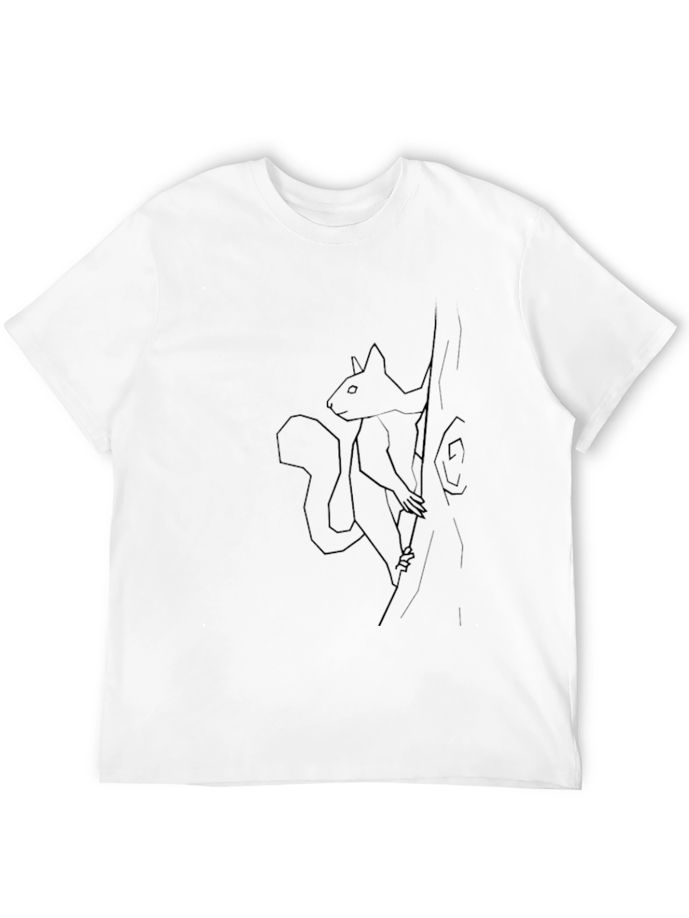 Squirrel Tree Graphic Tee - Black Cotton Casual Wear - 12