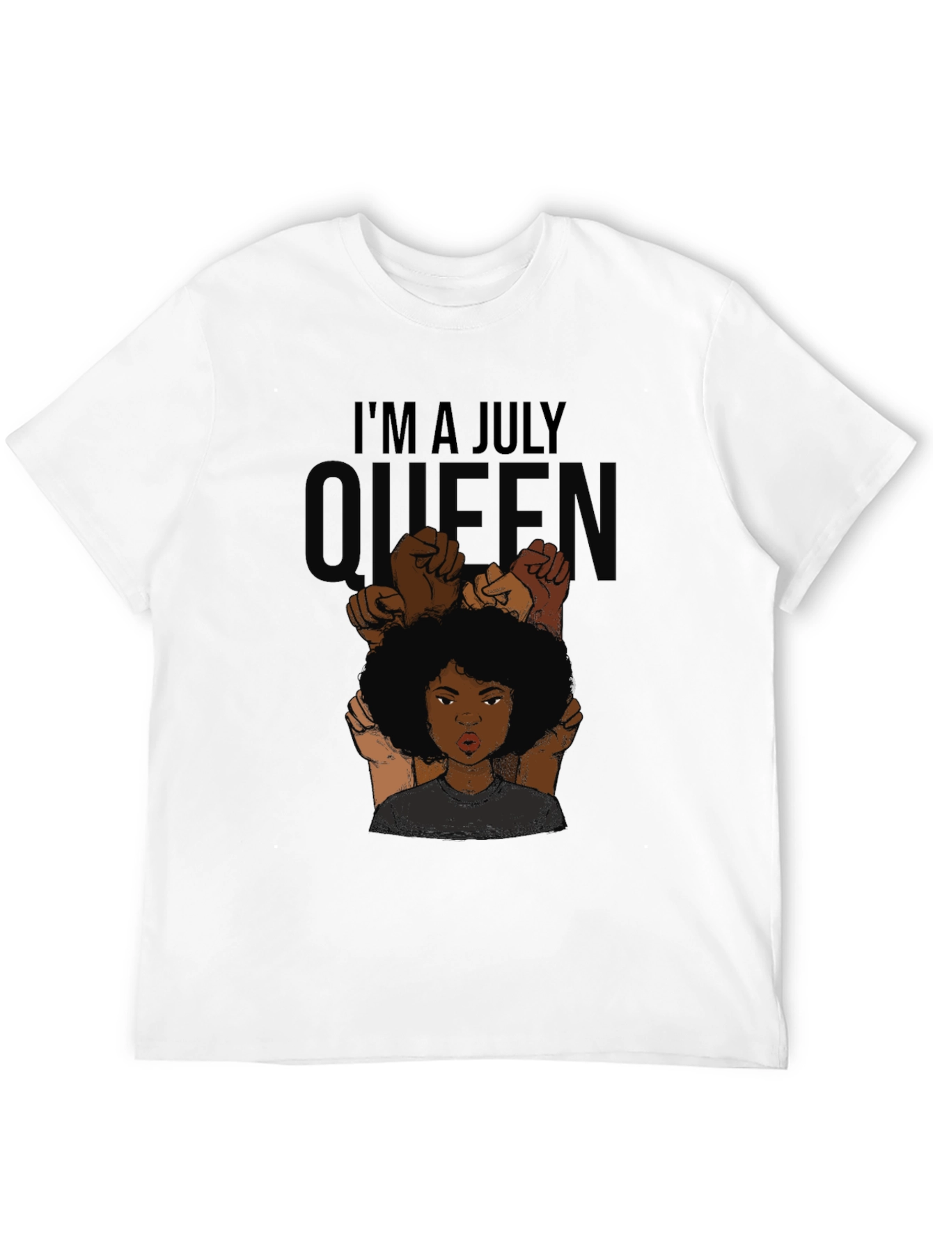 Black I'm a July Queen Black T-Shirt view 12