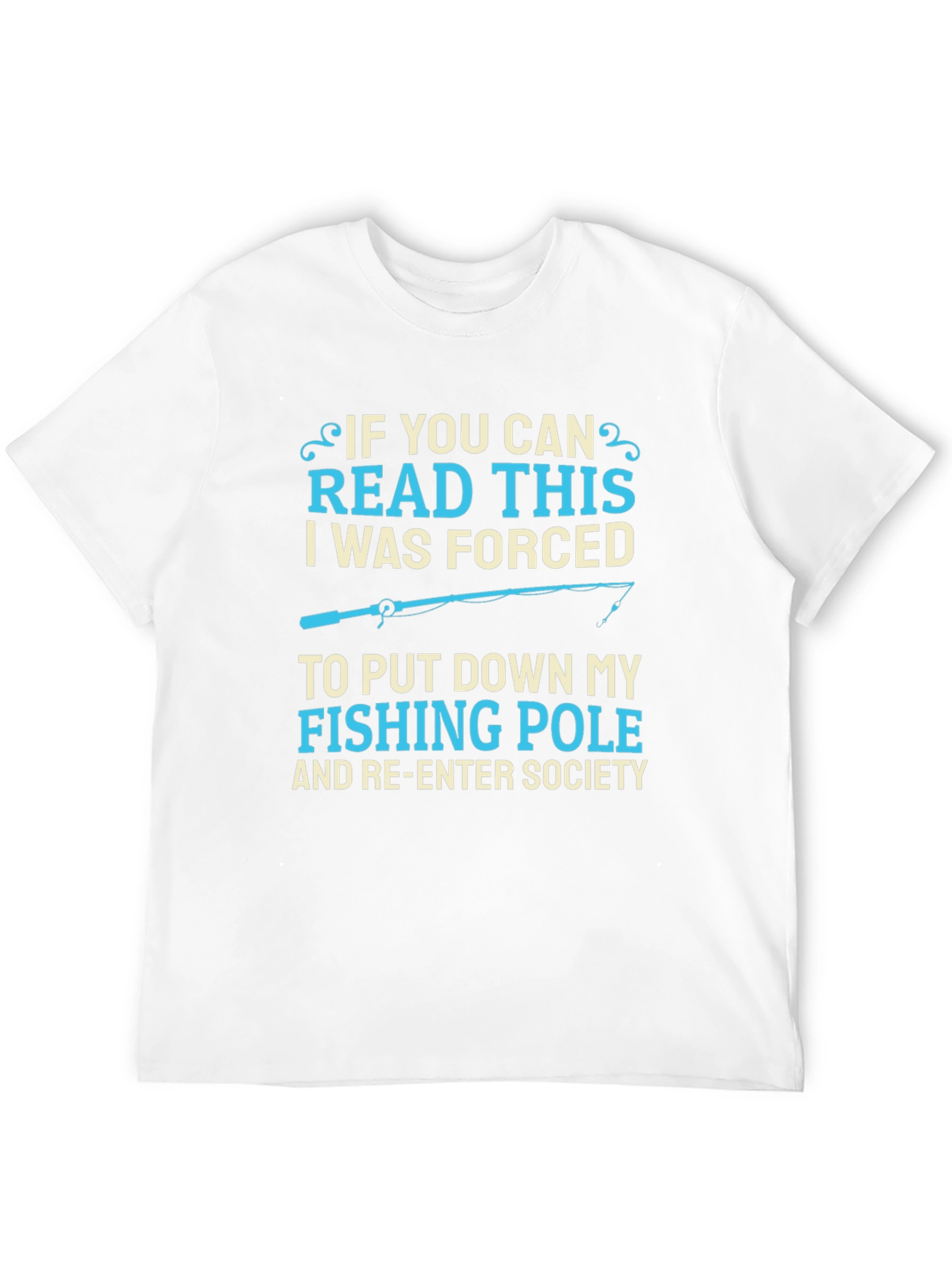Black Funny Fishing T-Shirt - Forced to Re-Enter Society view 12