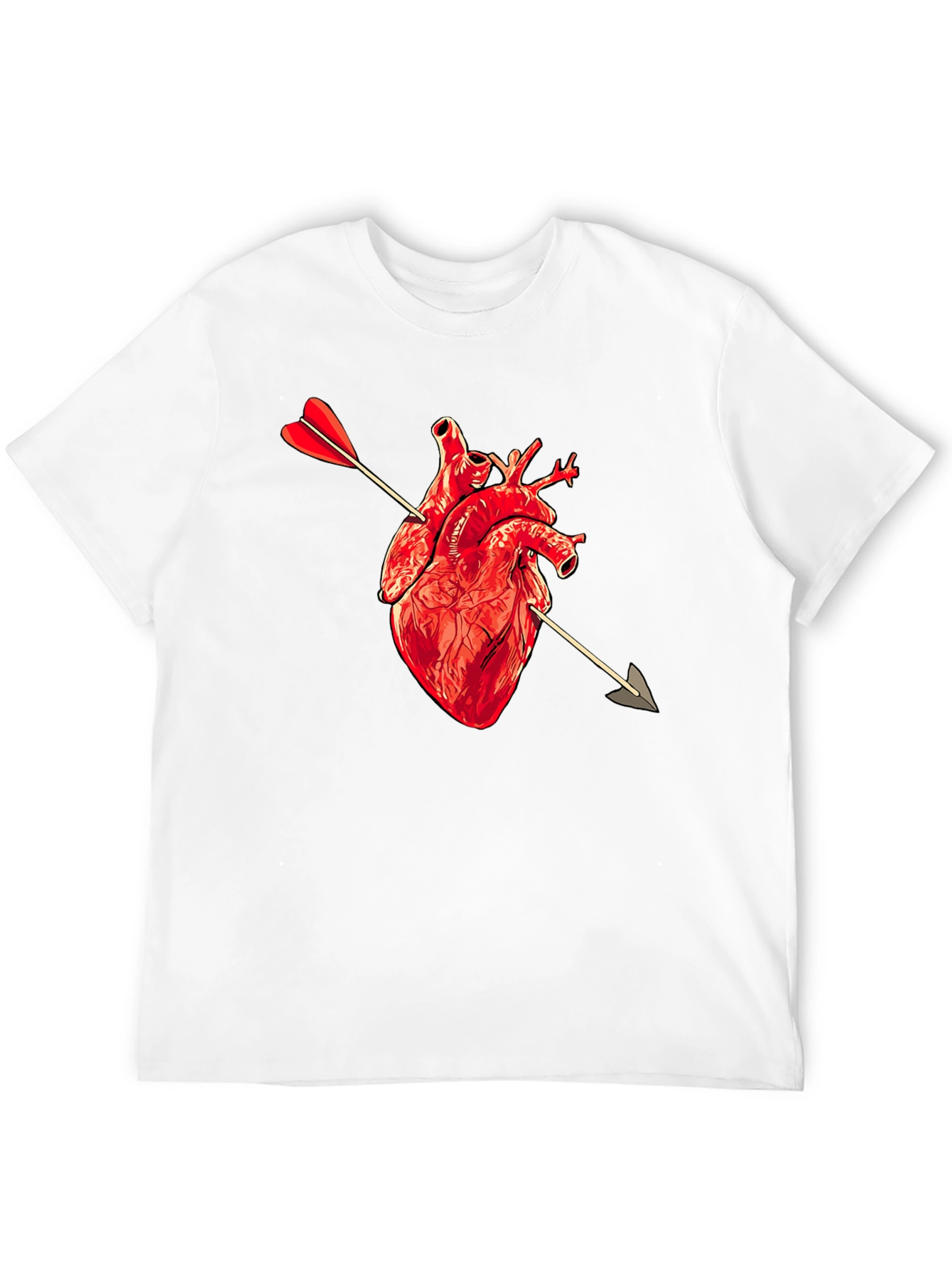 Black Anatomical Heart Arrow T-Shirt view 12