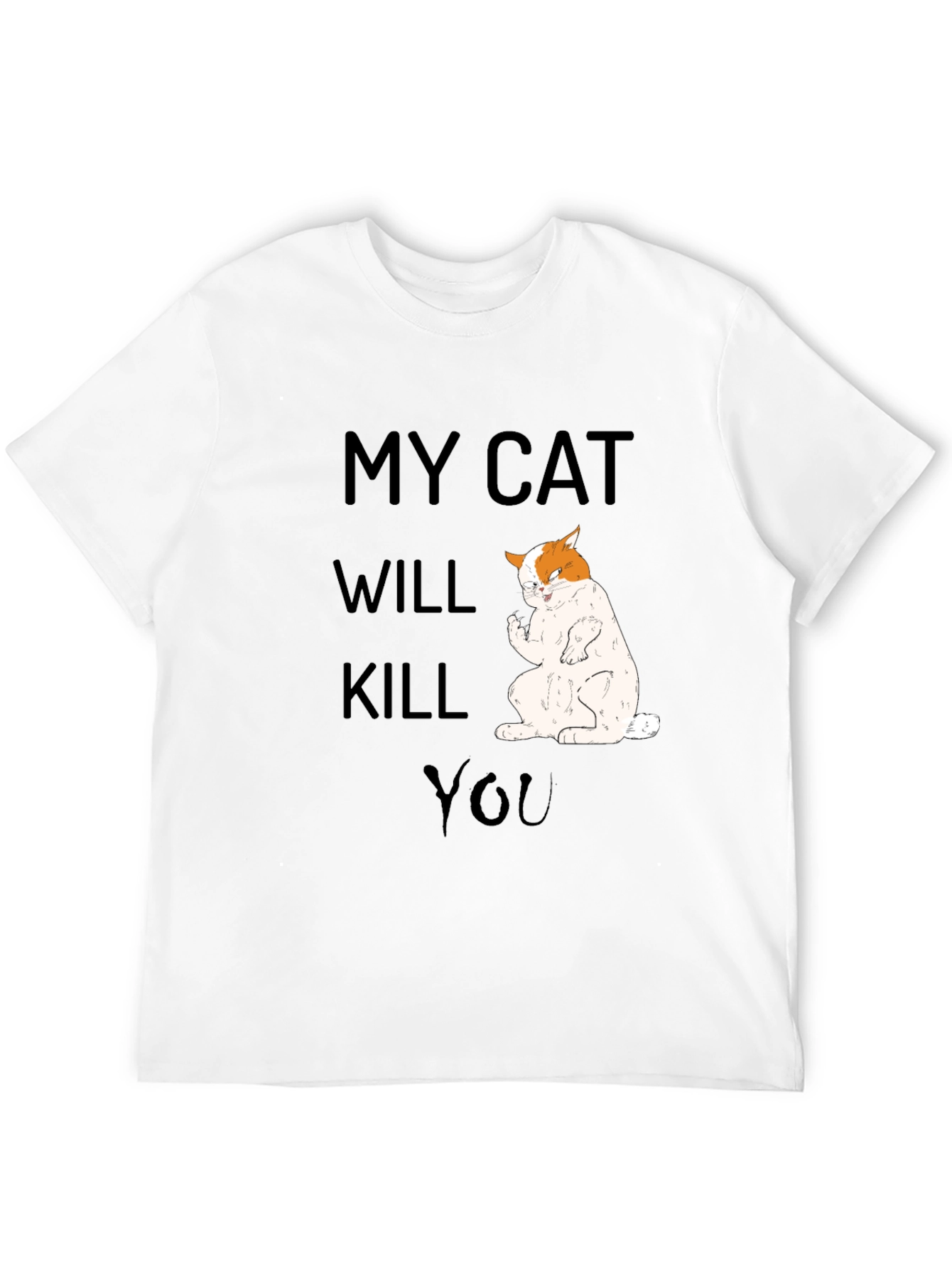 Black My Cat Will Kill You T-Shirt, Funny Cat Tee view 12
