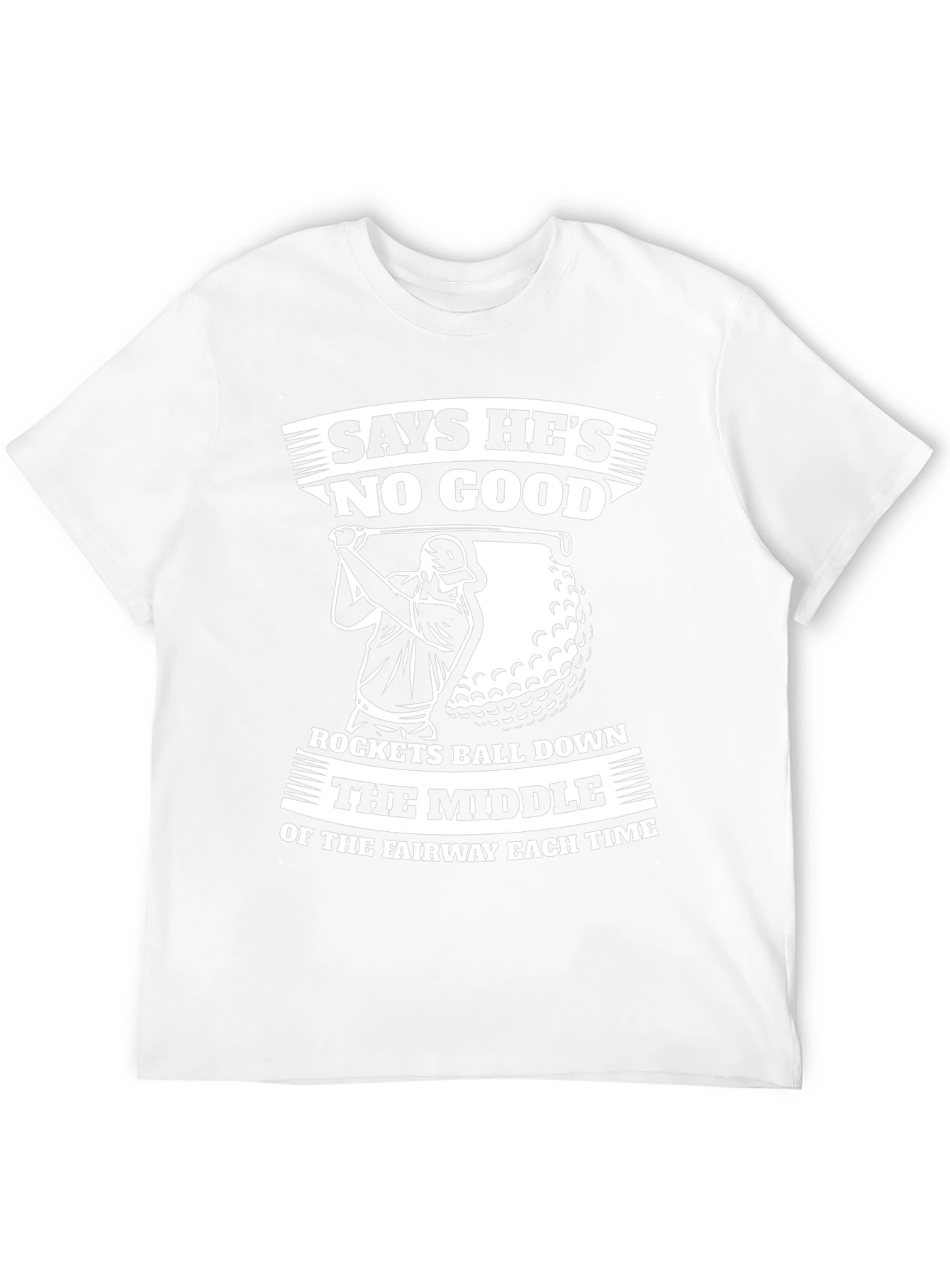 Black Funny Golf T-Shirt - Says He's No Good view 12