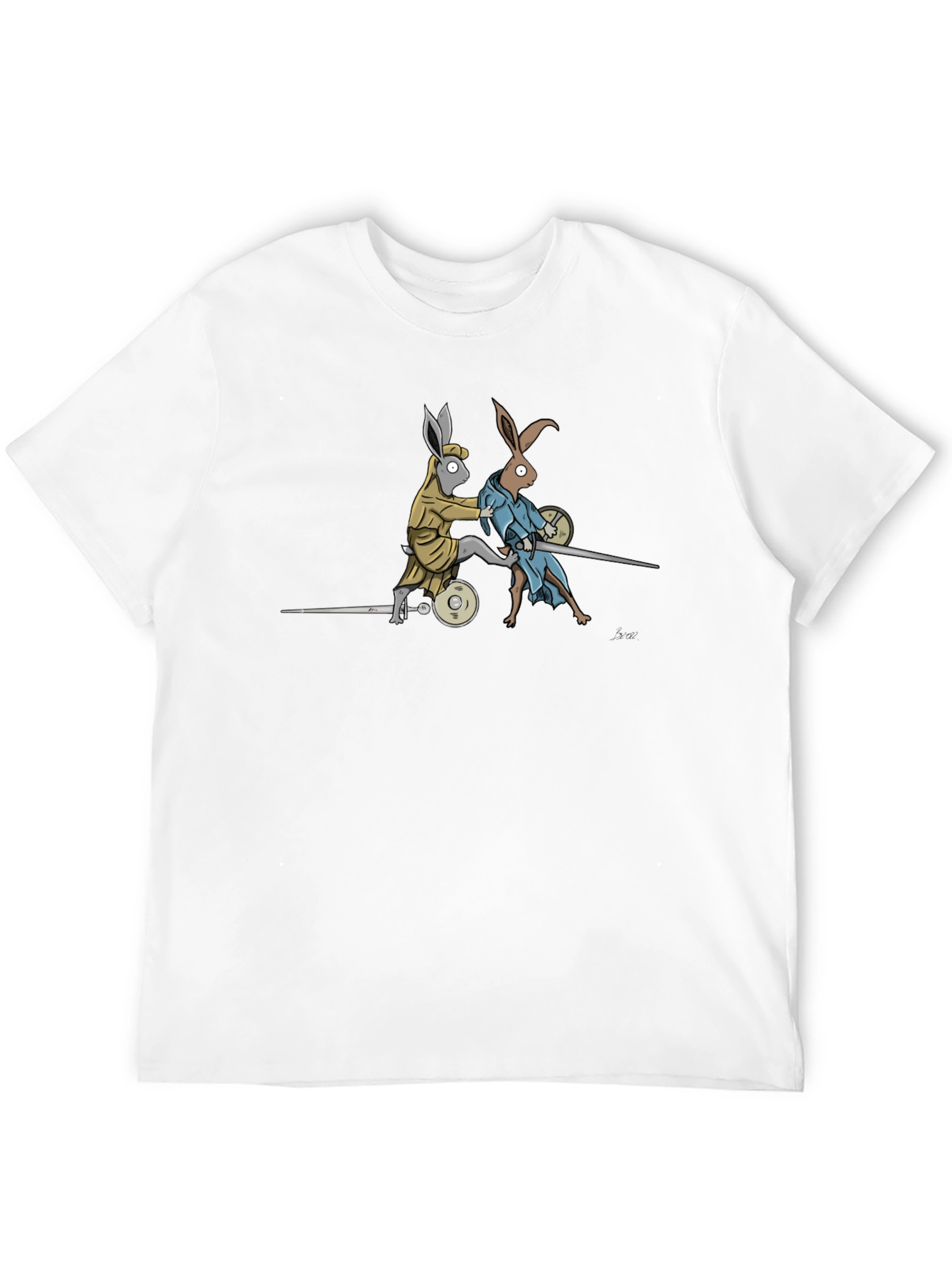 Black Fencing Rabbits Graphic Tee - Unique Design view 12