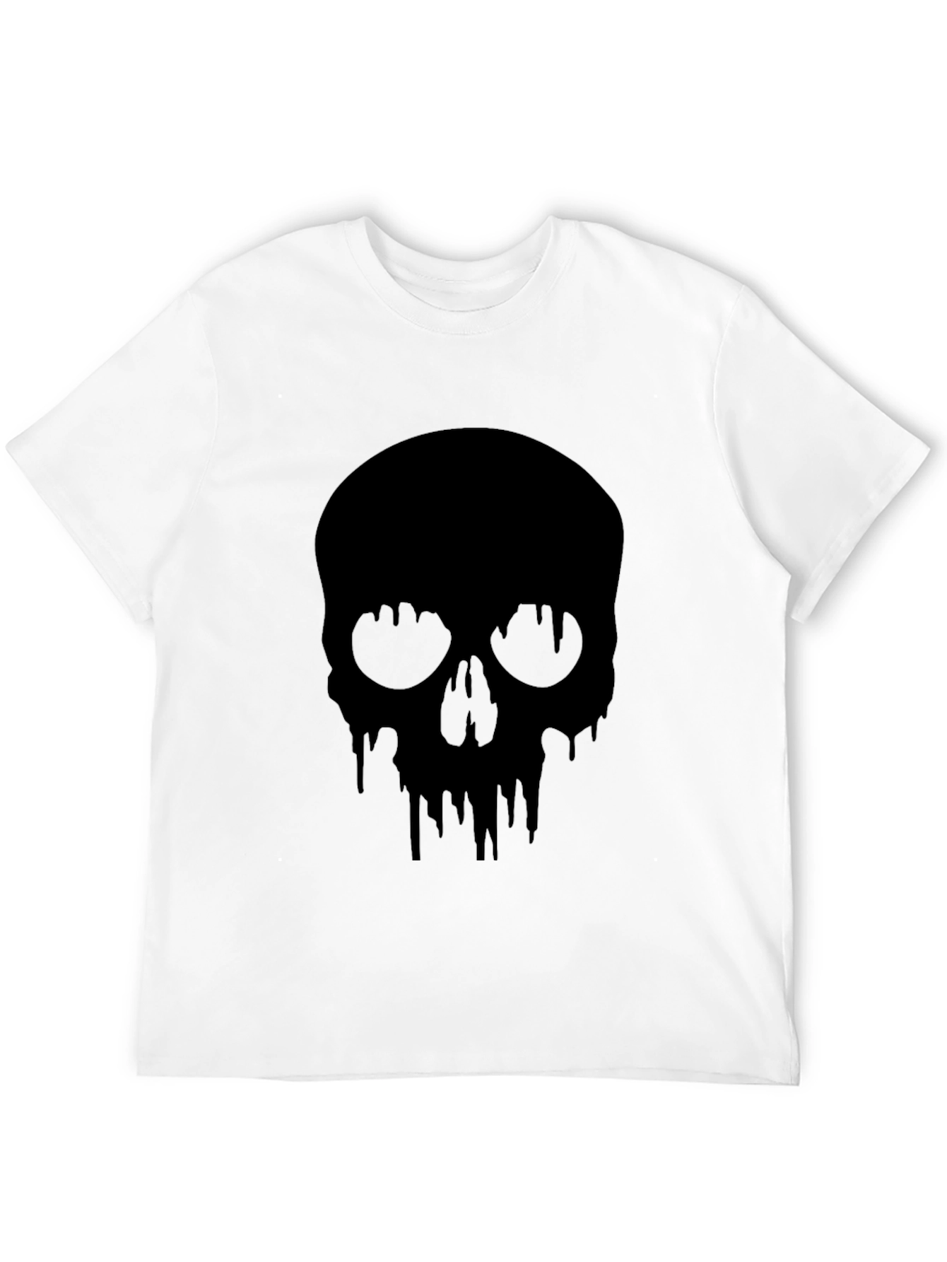 Black Men's Black Skull Drip Graphic Tee view 12