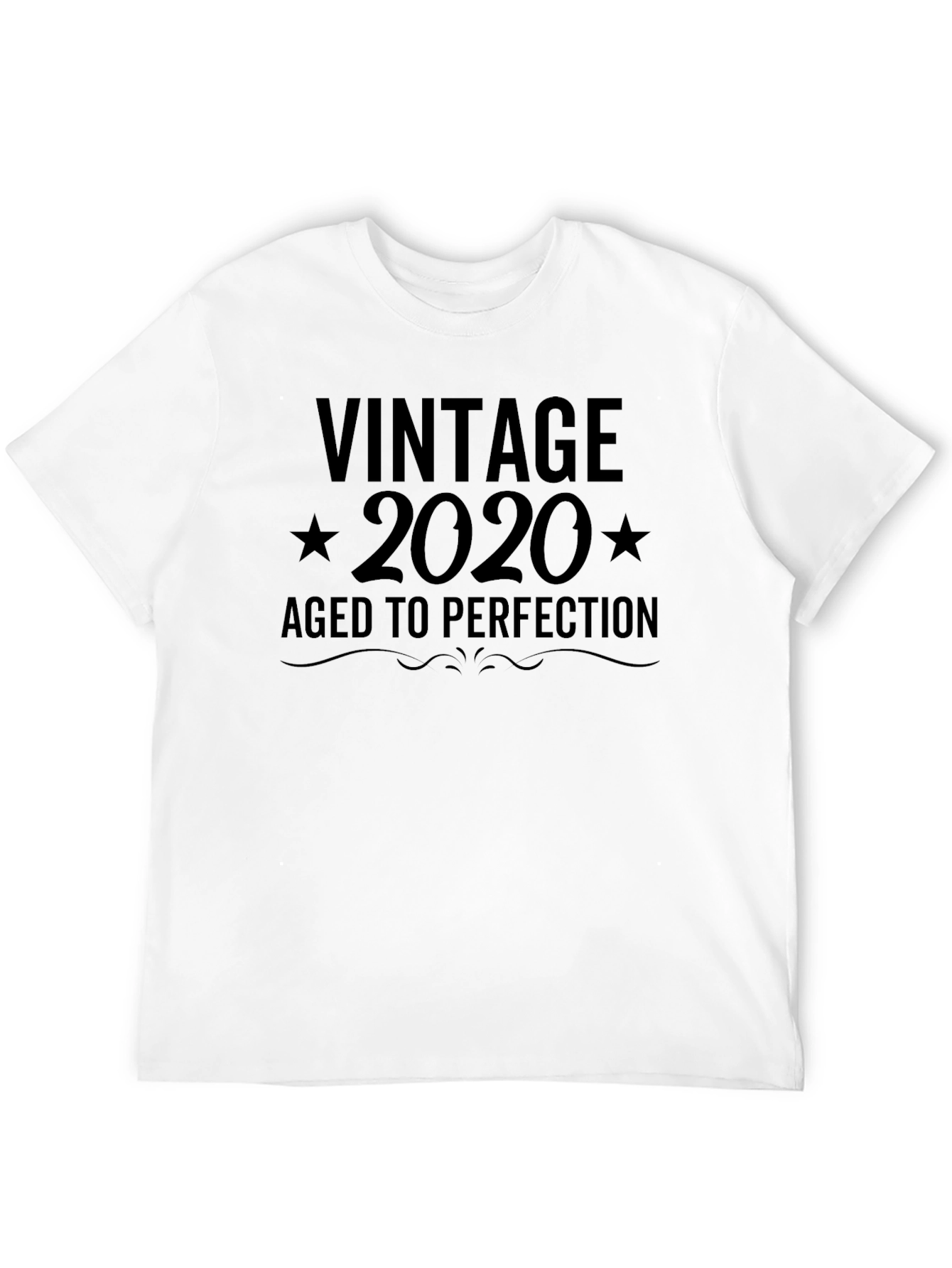 Black Vintage 2020 Aged To Perfection Graphic T-Shirt view 12