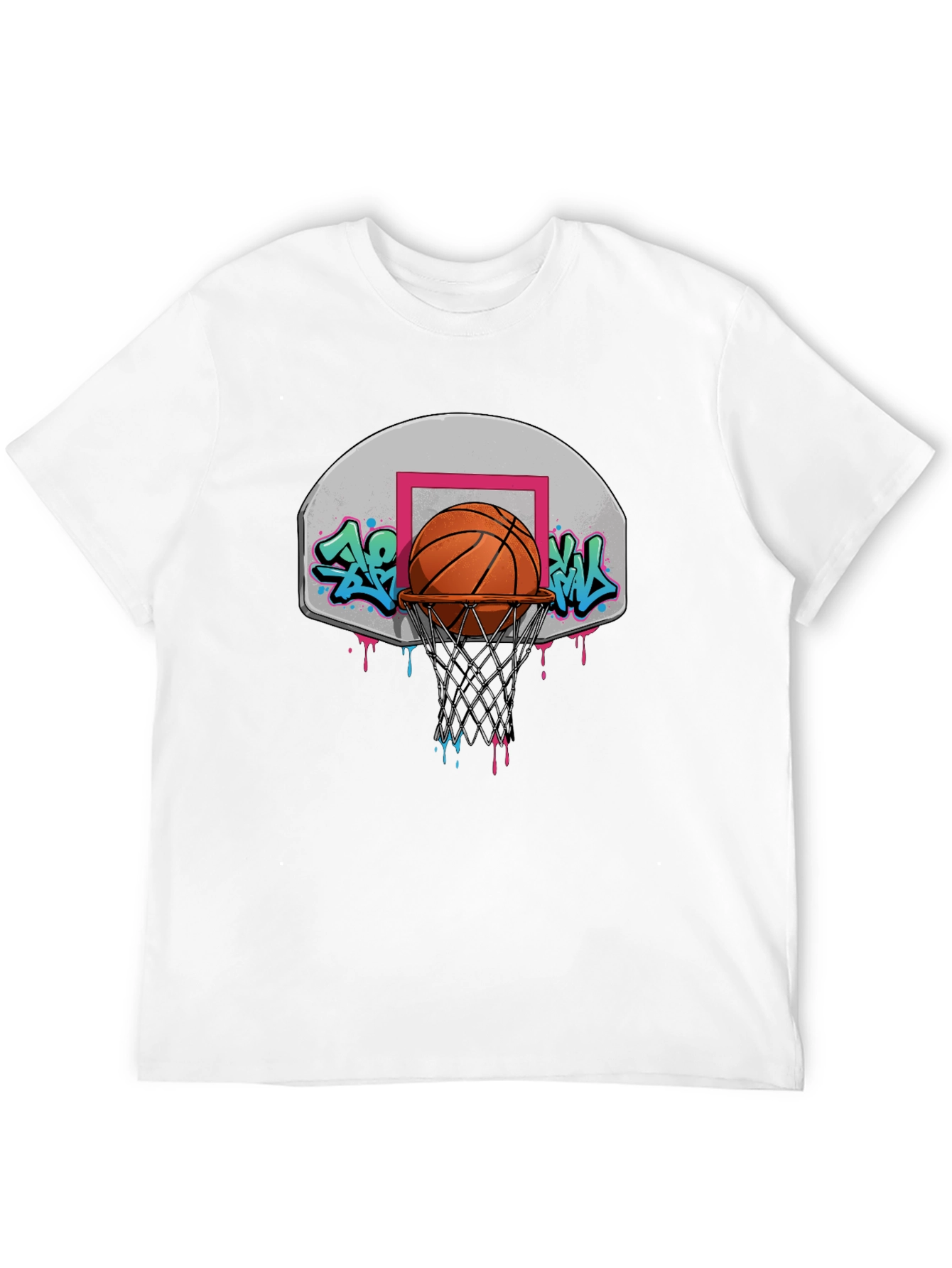 Black Basketball Hoop Graffiti T-Shirt - Urban Style Tee view 12