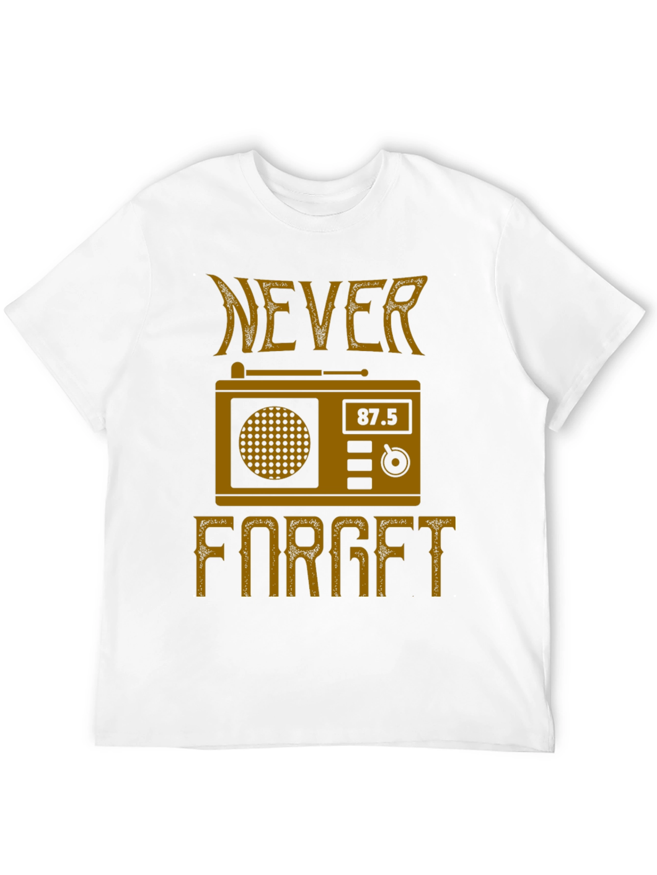Black Retro Radio 'Never Forget' Graphic T-Shirt view 12