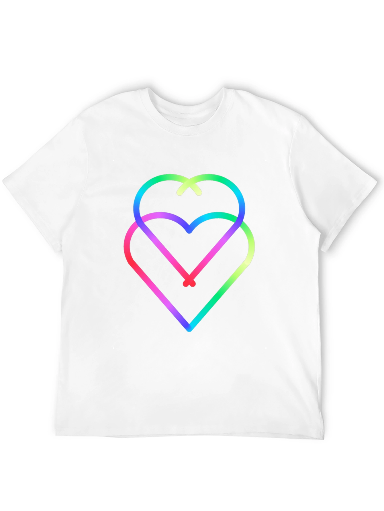 Black Rainbow Hearts Black Tee - Unique Graphic Design view 12