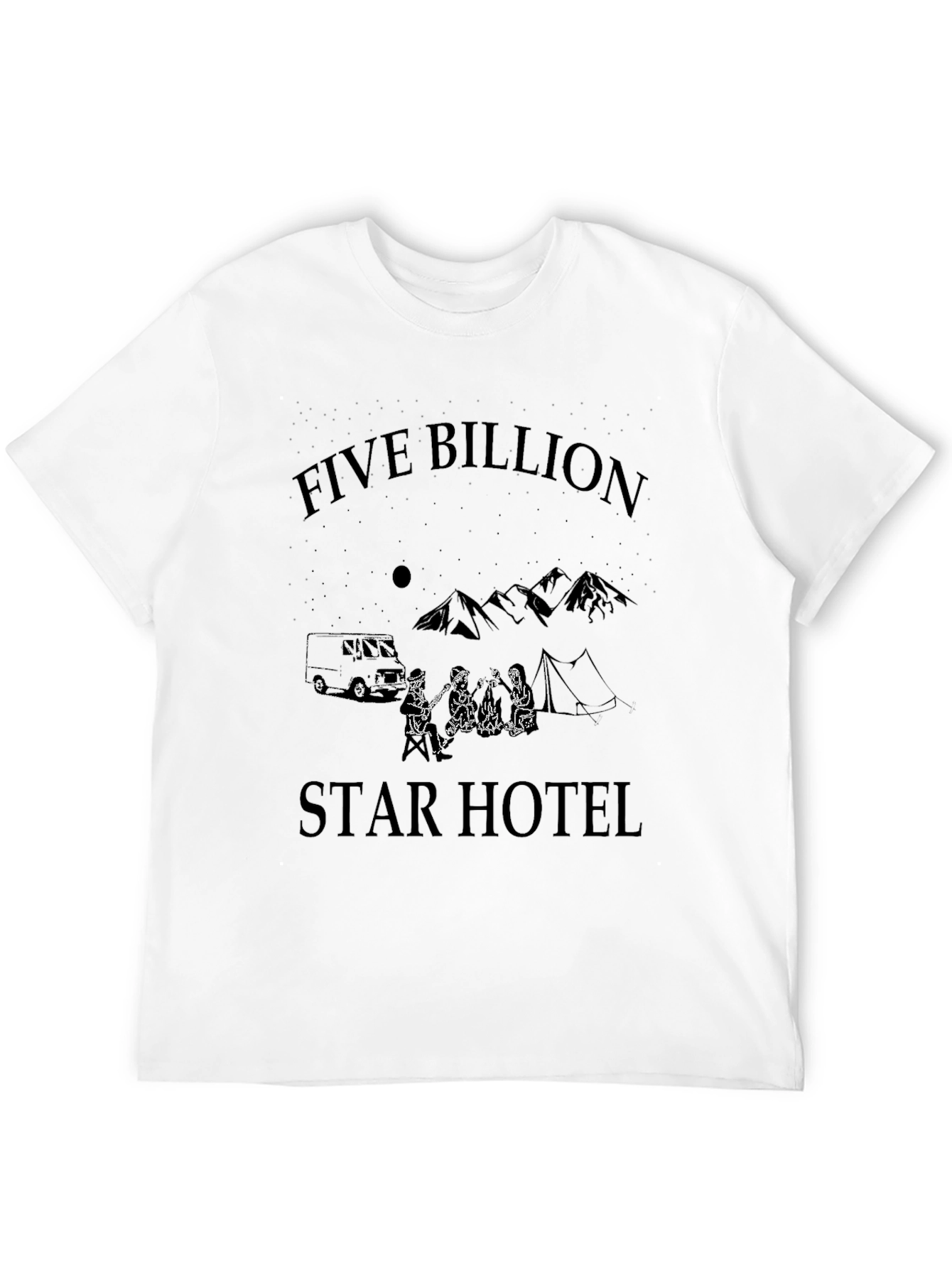 Black Five Billion Star Hotel Graphic Tee - Camping T-Shirt view 12