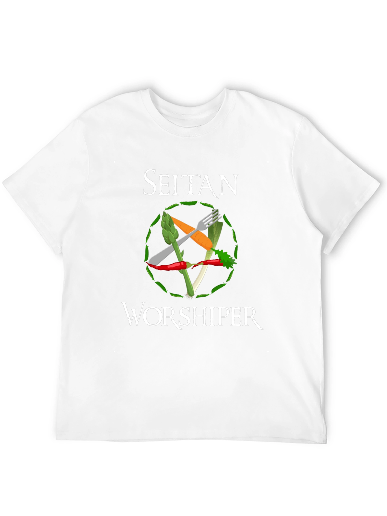 Black Seitan Worshiper Vegan Graphic Tee view 12