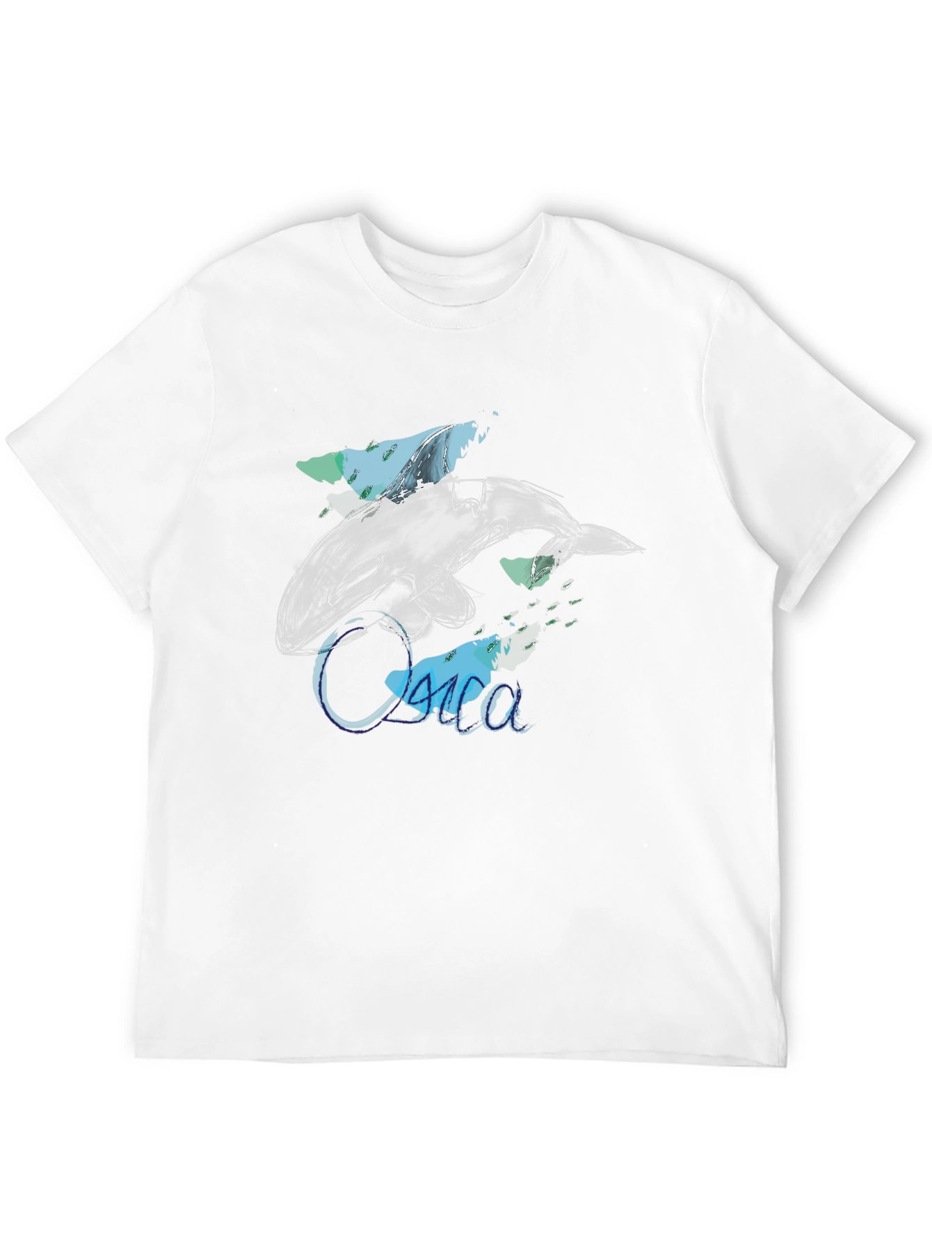 Black Orca Sketch Graphic Tee - Black Cotton T-Shirt view 12