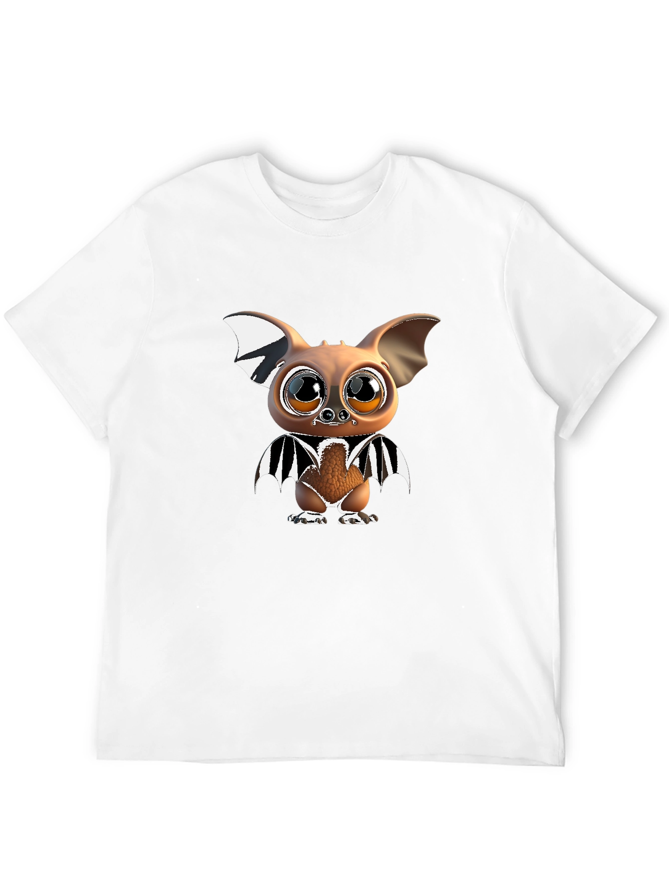 Black Cute Cartoon Bat Graphic Tee view 12
