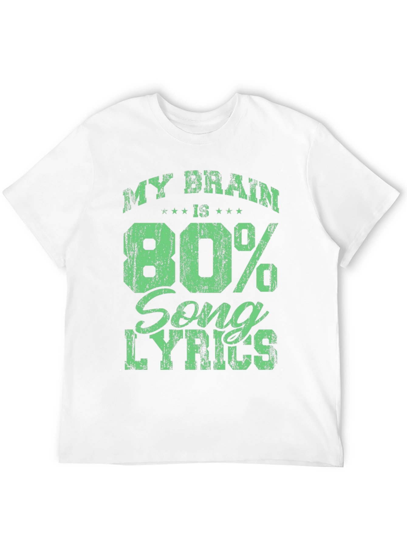 Black My Brain is 80% Song Lyrics Black T-Shirt view 12
