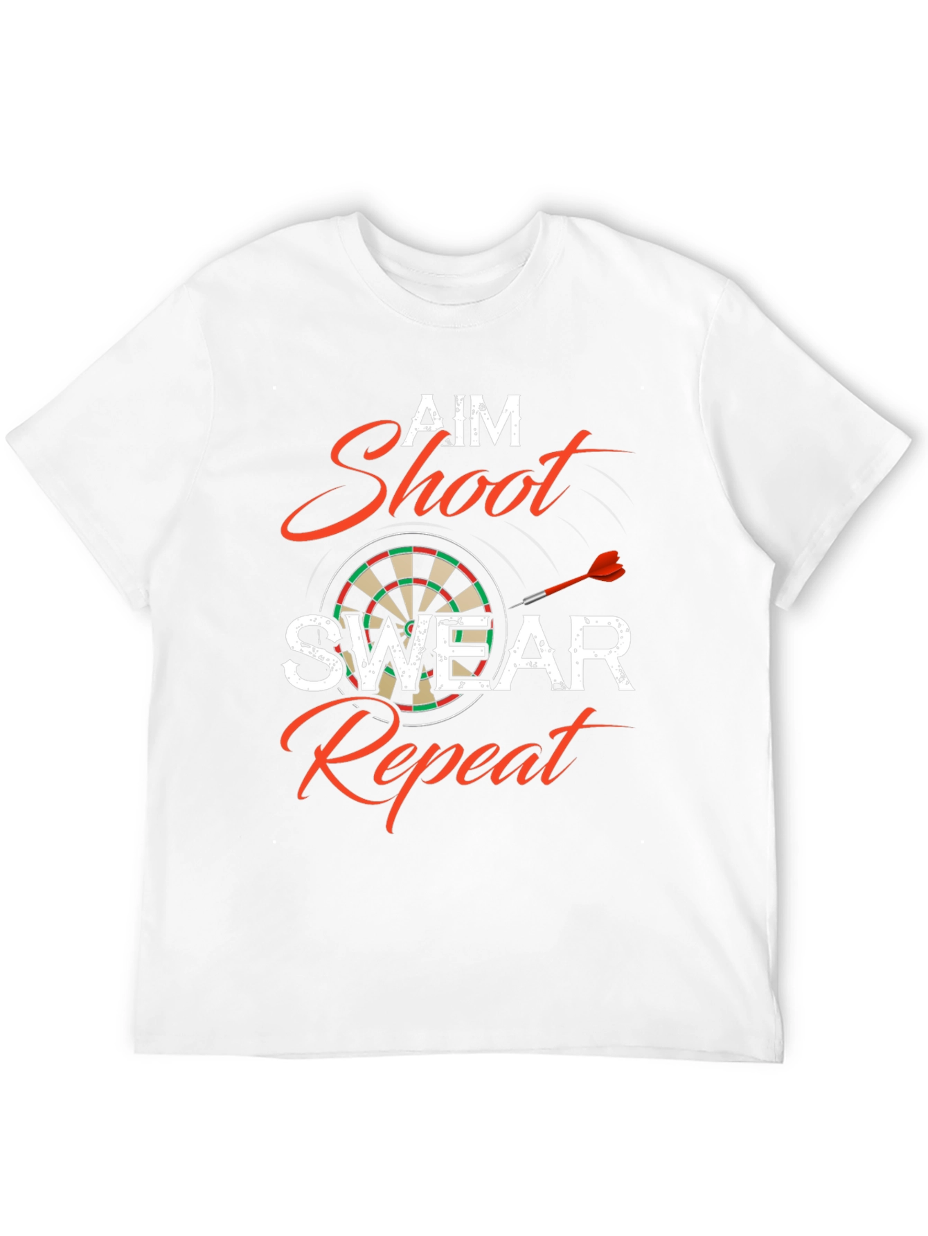 Black Aim Shoot Swear Repeat Dart T-Shirt view 12