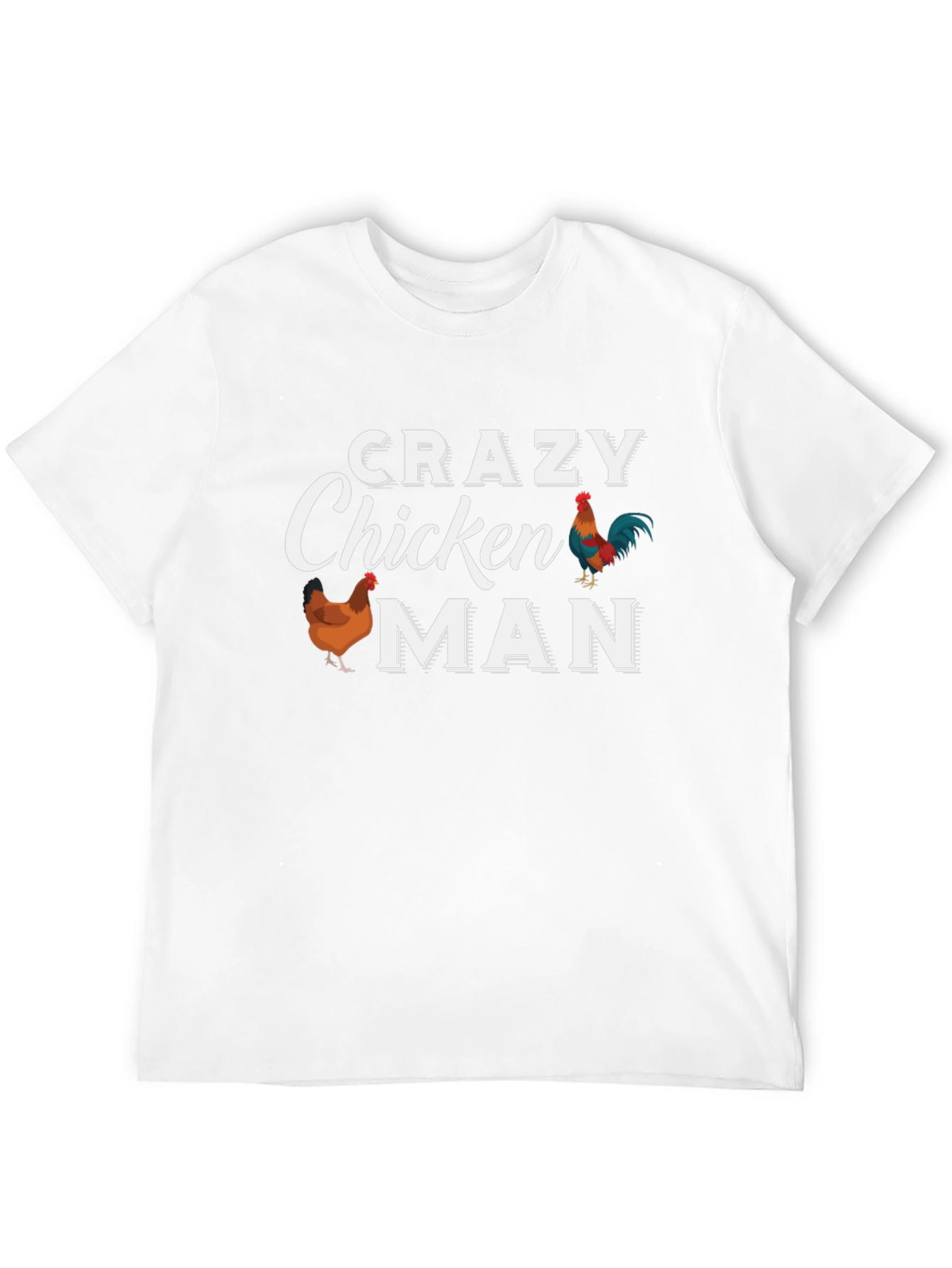 Black Crazy Chicken Man T-Shirt - Funny Chicken Lover Tee view 12