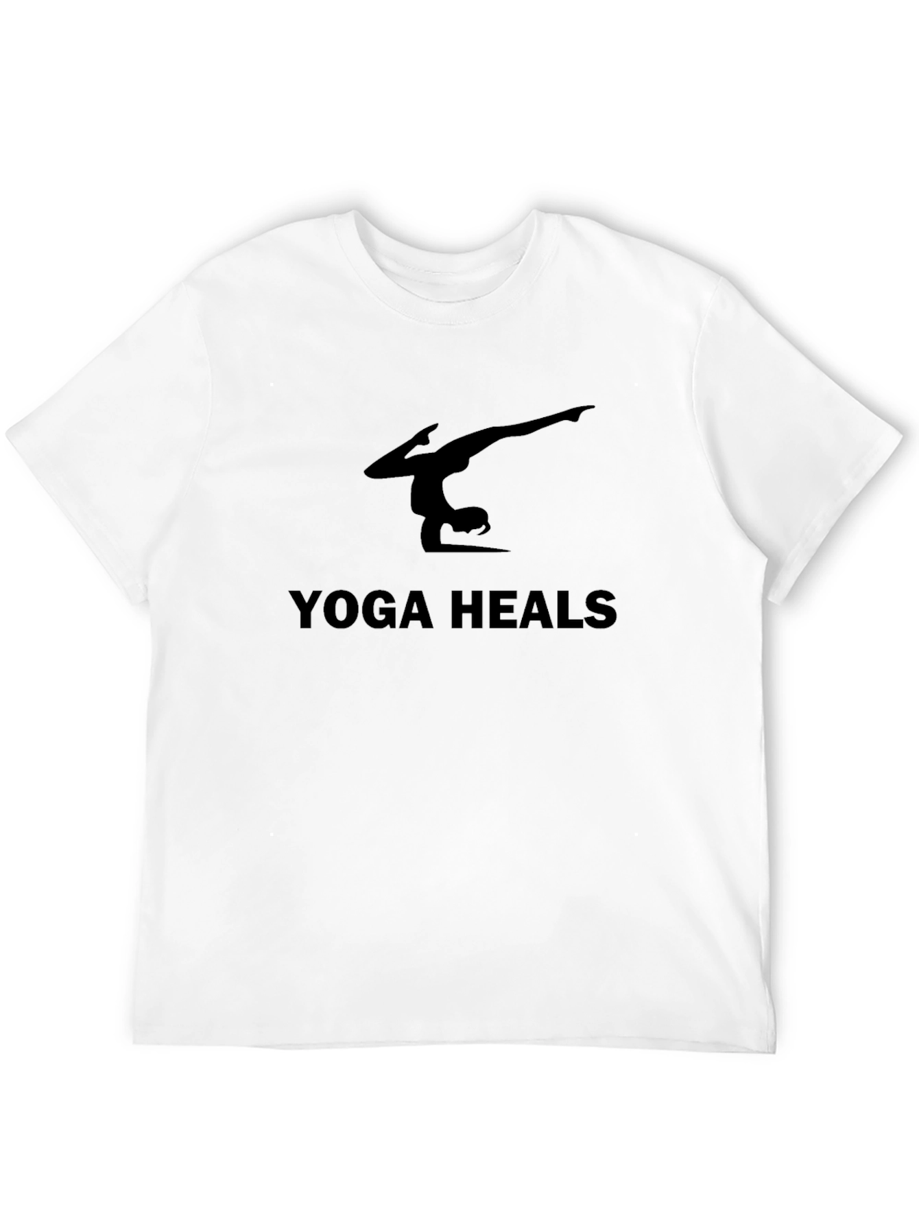 Black Yoga Heals Black T-Shirt view 12