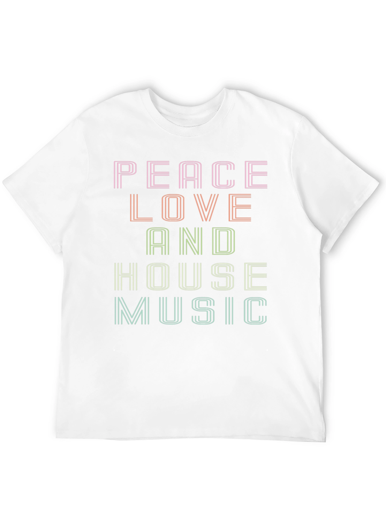 Black Peace Love House Music Graphic T-Shirt view 12
