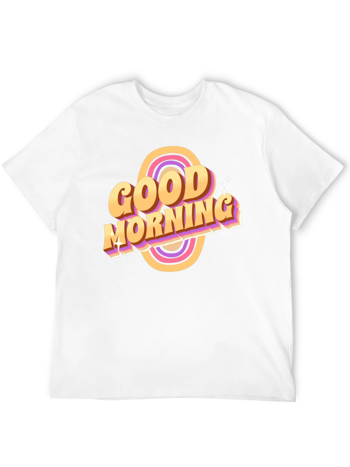 Black Good Morning Retro T-Shirt Black view 12
