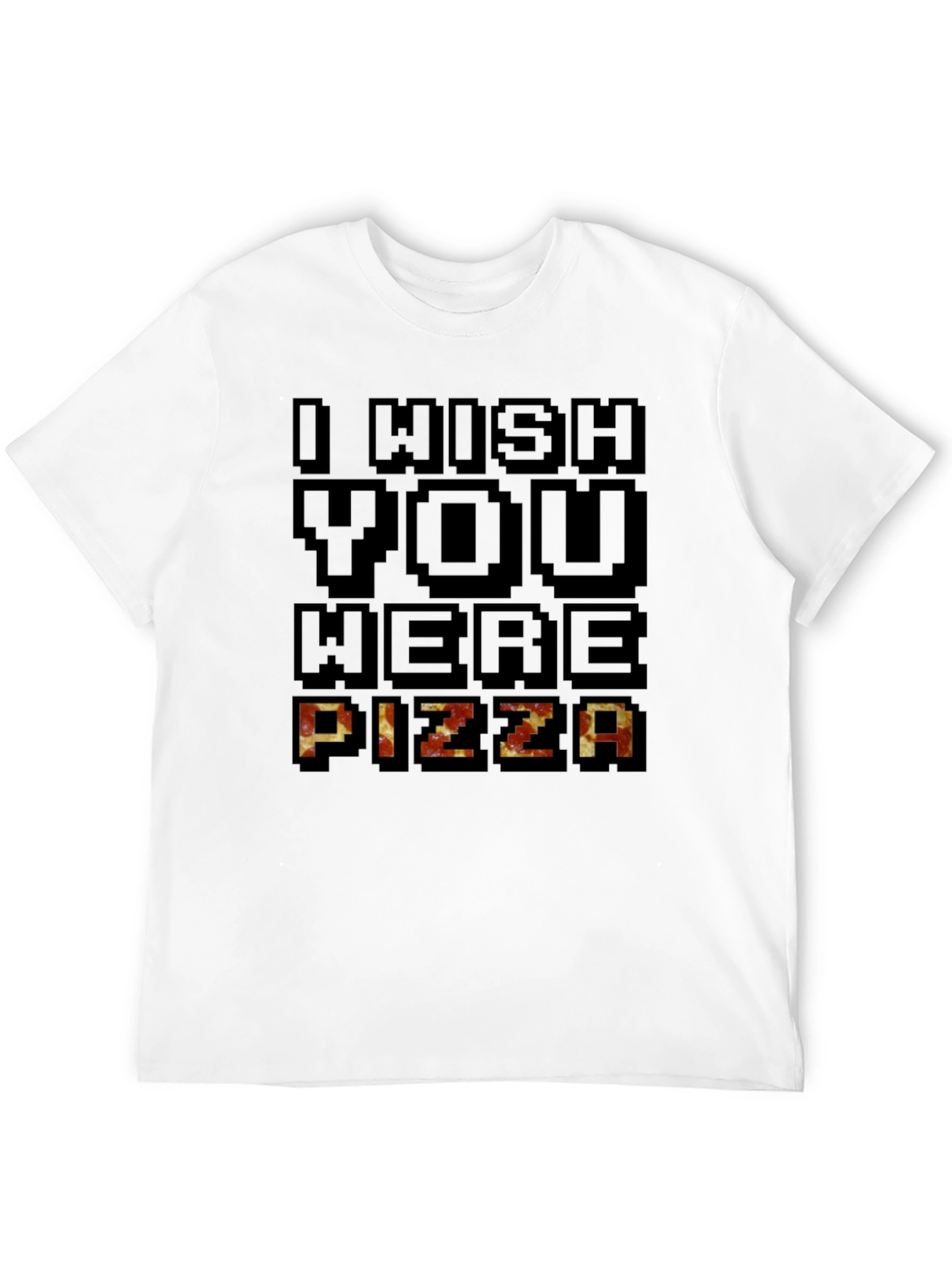 Black I Wish You Were Pizza Graphic T-Shirt view 12