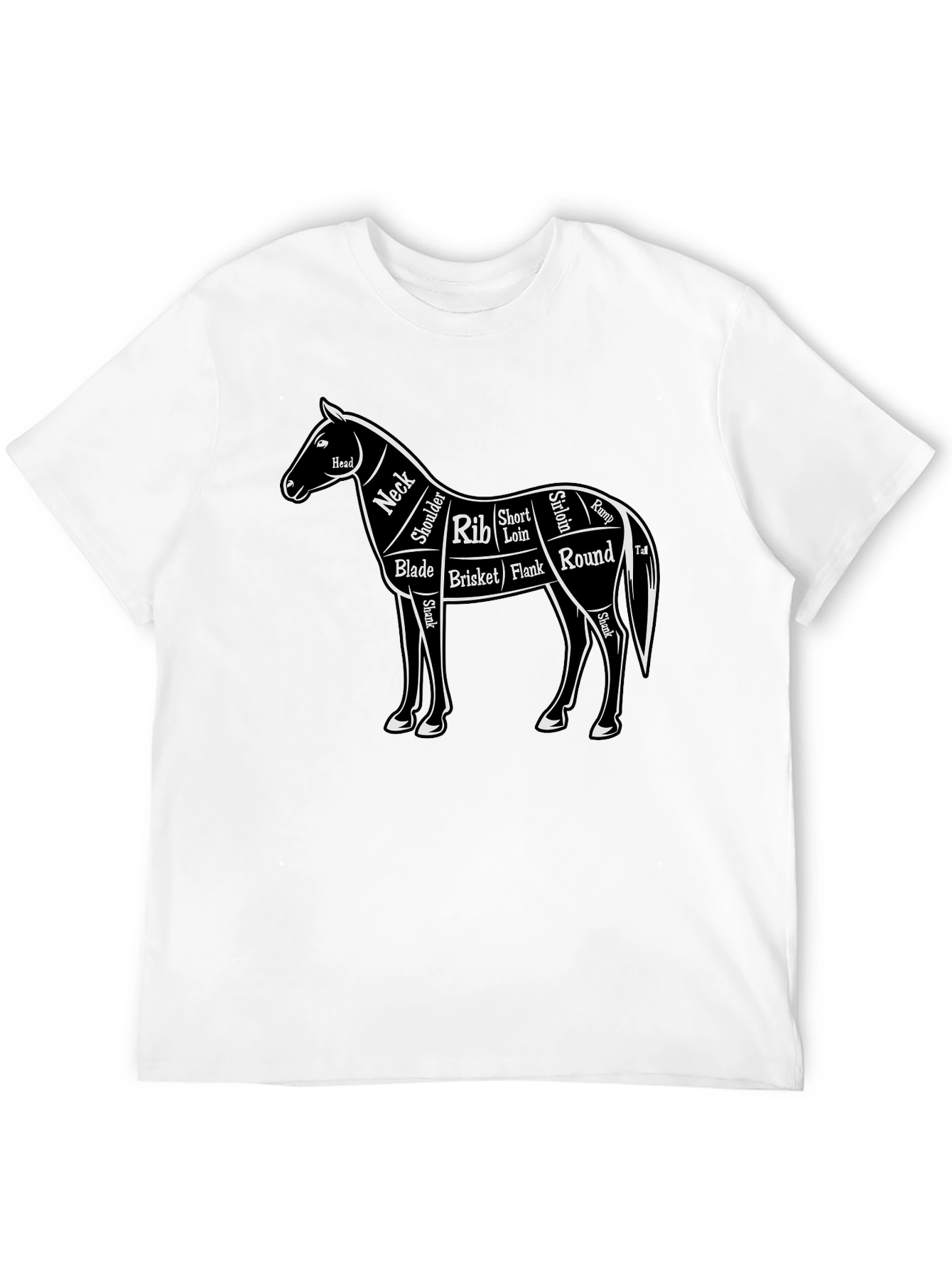 Black Horse Anatomy Black Graphic T-Shirt view 12