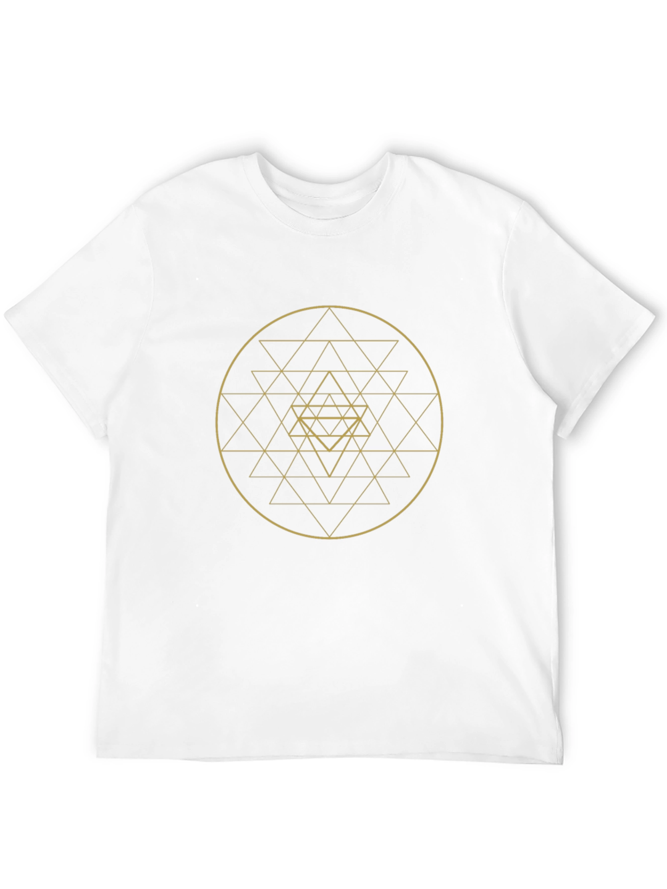 Black Geometric Design Black T-Shirt view 12
