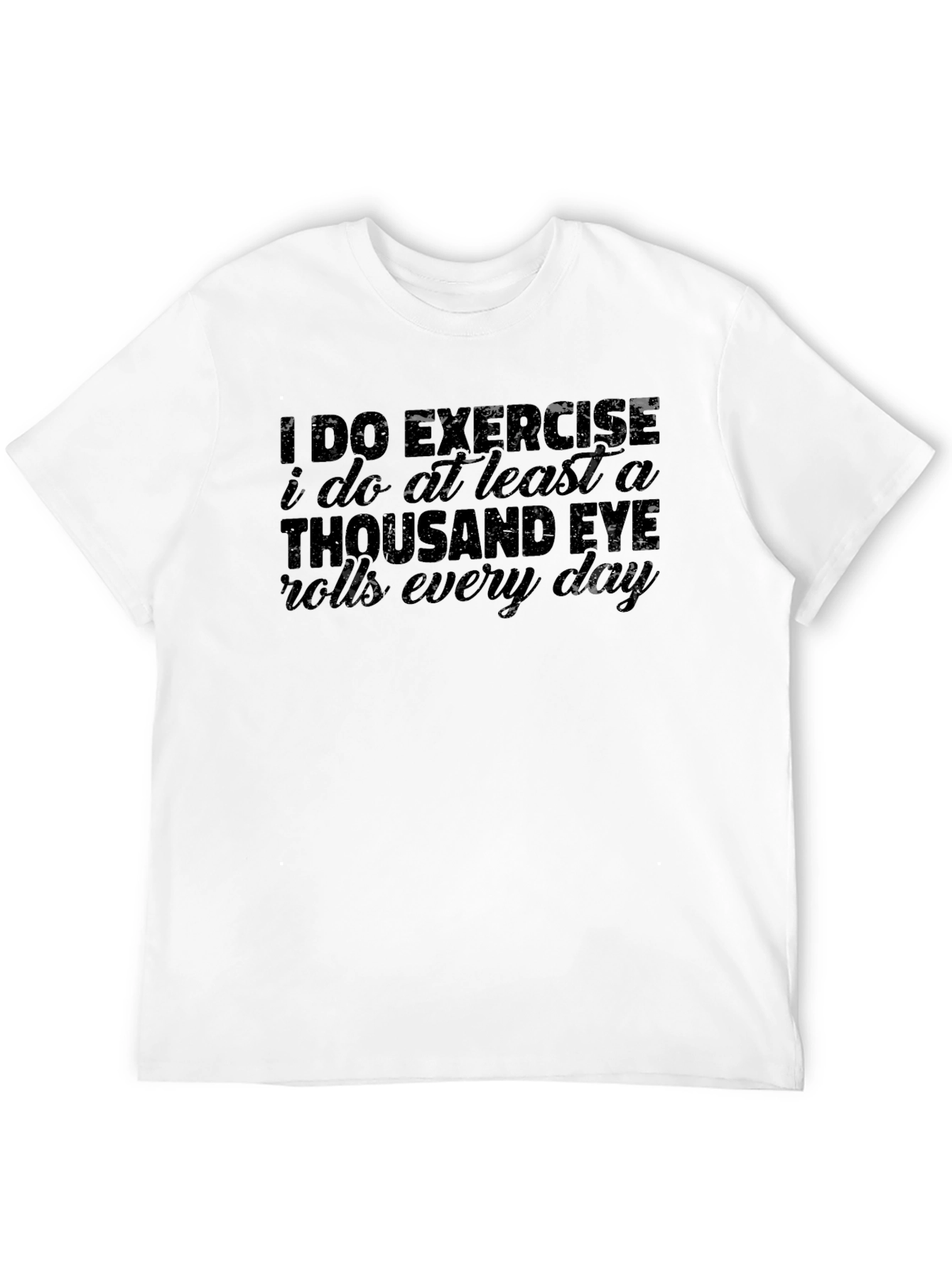 Black Funny Eye Roll Exercise T-Shirt view 12