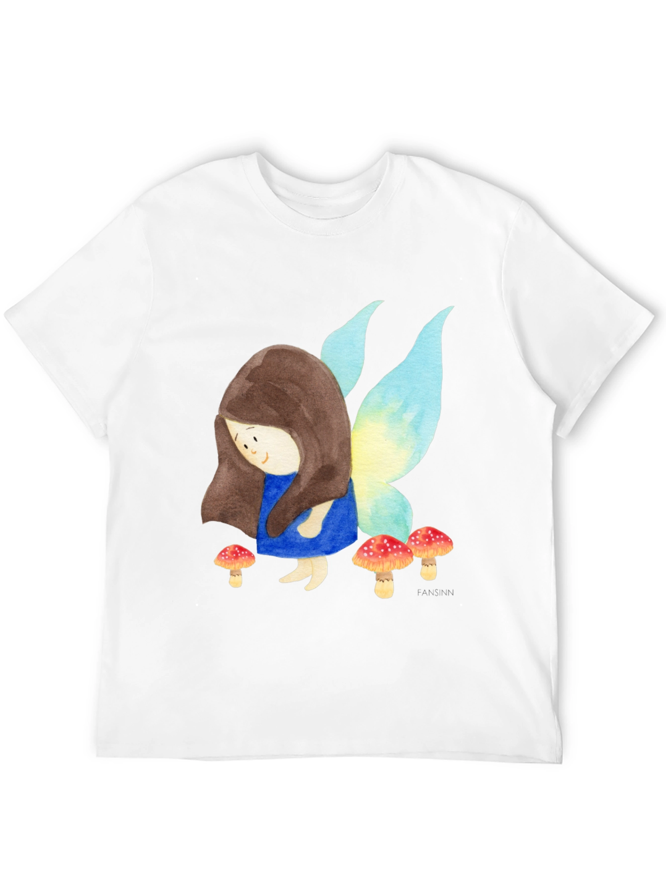Black Fairy and Mushrooms Graphic T-Shirt view 12