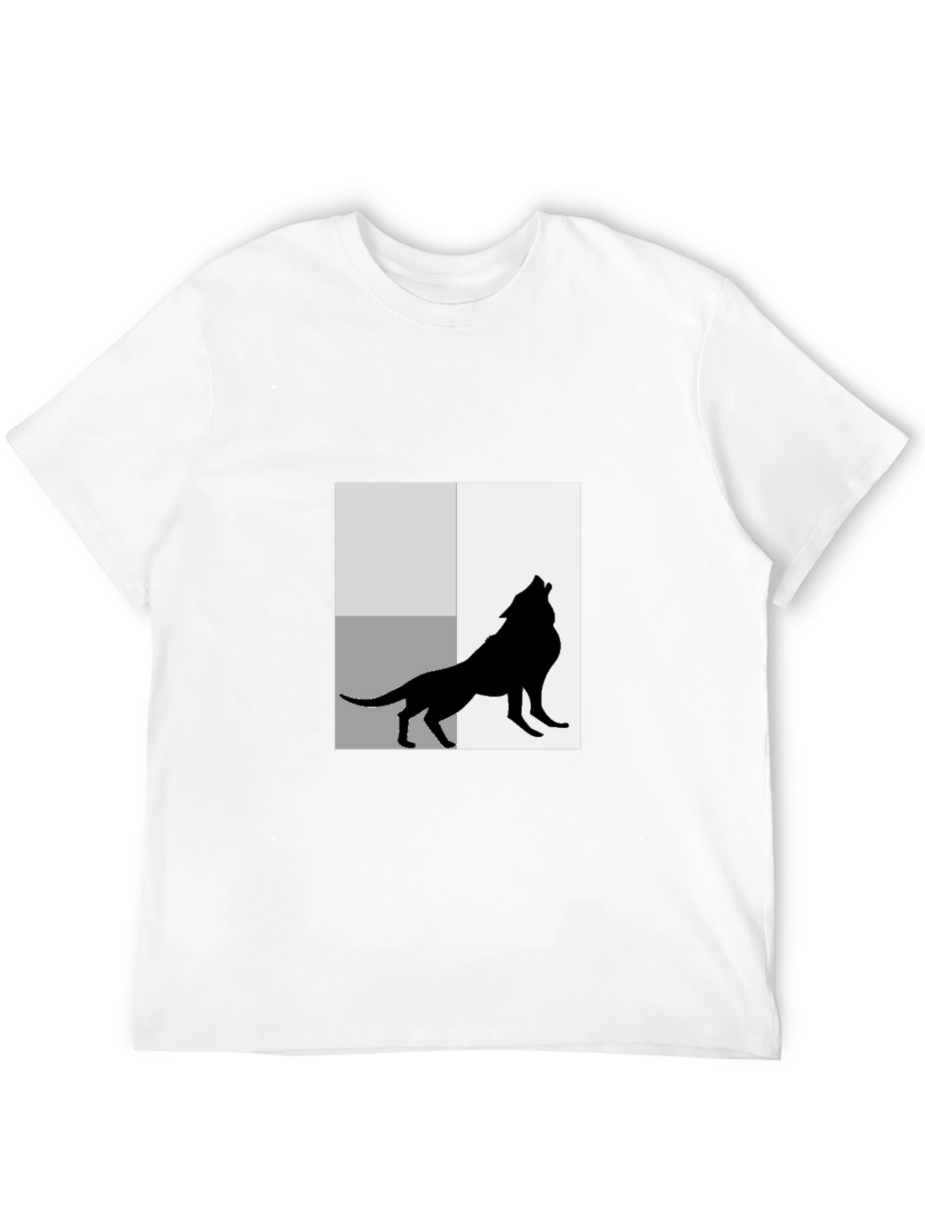 Black Wolf Silhouette Graphic Black T-Shirt view 12
