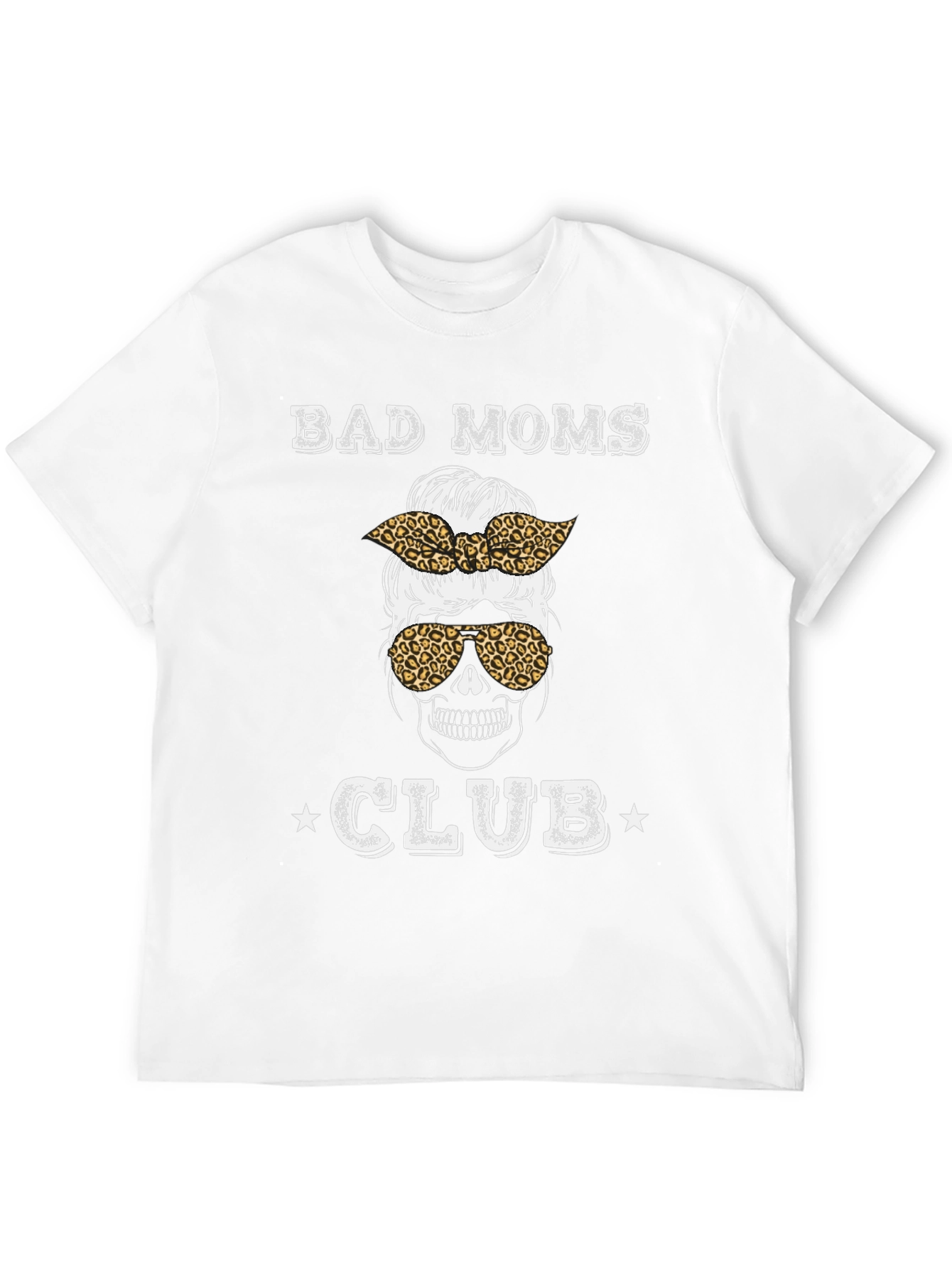 Black Bad Moms Club Graphic Tee - Skull Bandana T-Shirt view 12