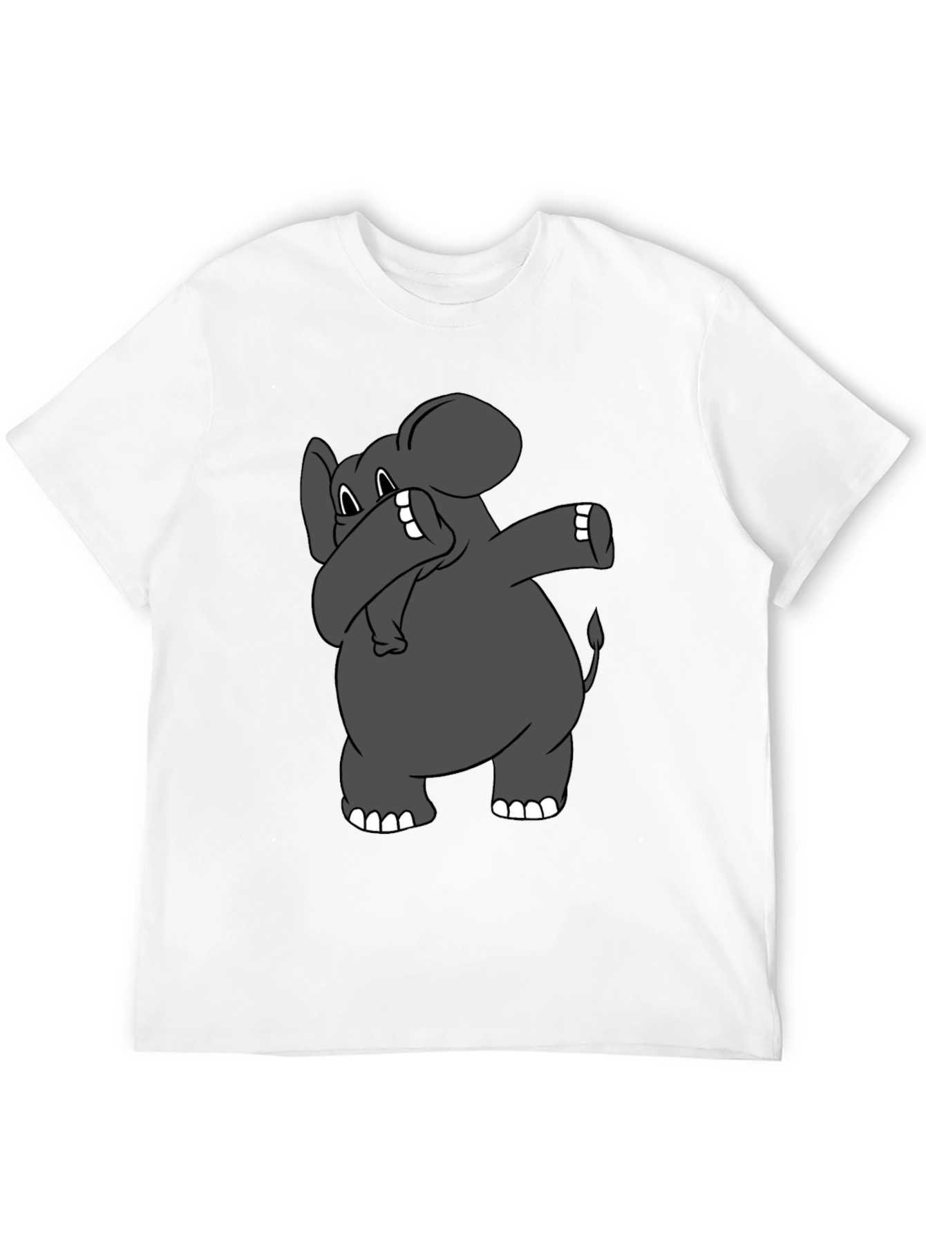 Black Dabbing Elephant Graphic T-Shirt - Black Cotton Tee view 12