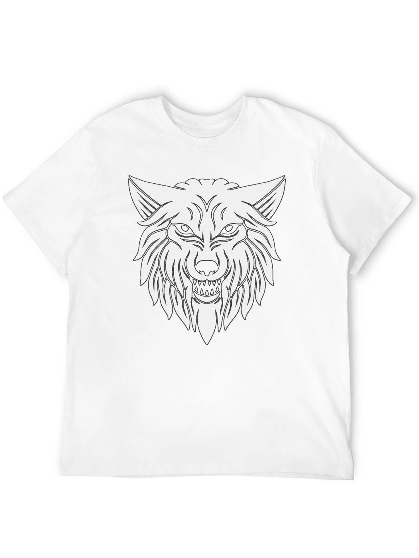 Black Wolf Graphic T-Shirt - Black Cotton Tee view 12