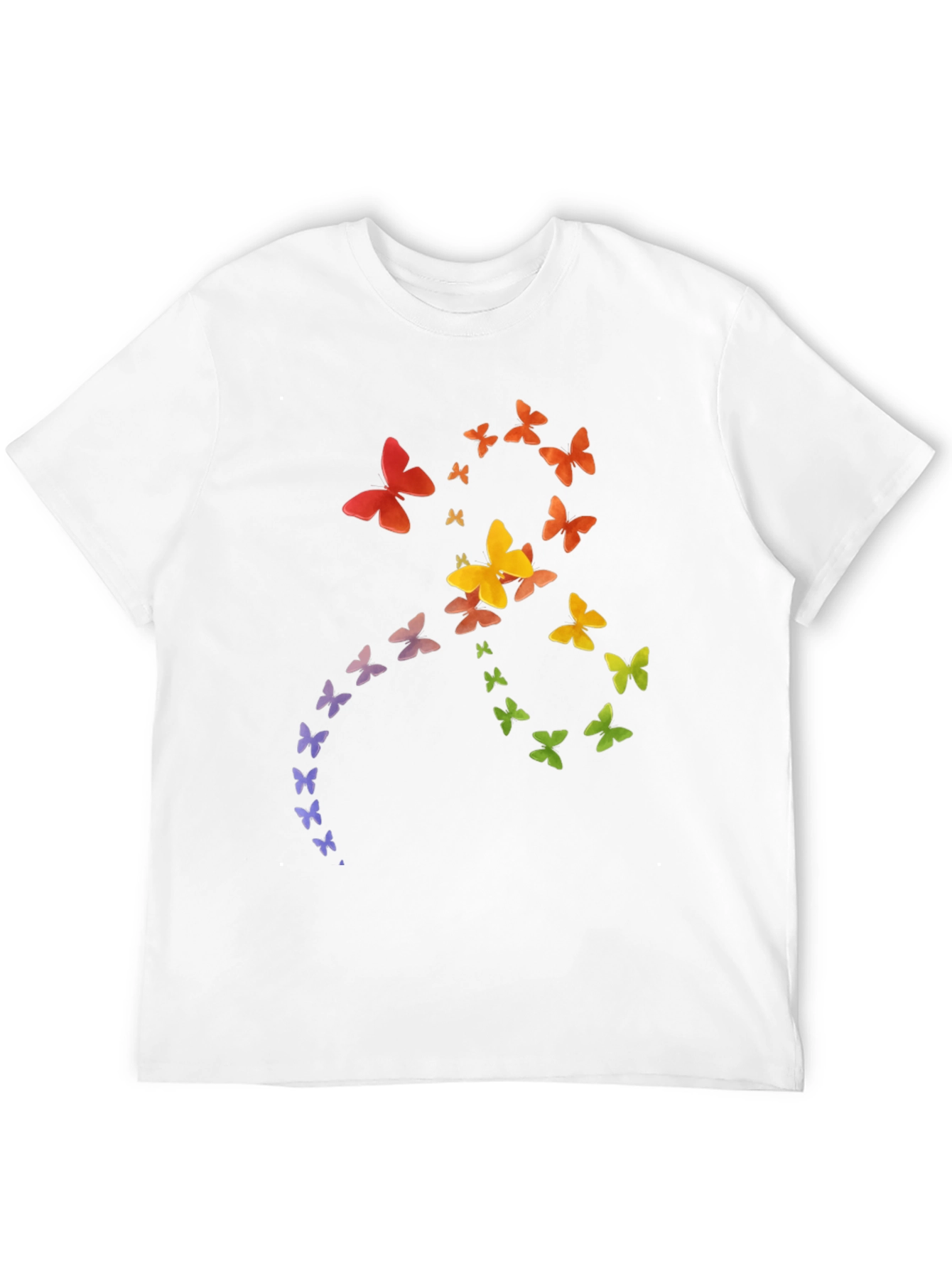 Black Rainbow Butterfly Graphic Tee - Soft Cotton Casual Shirt view 12