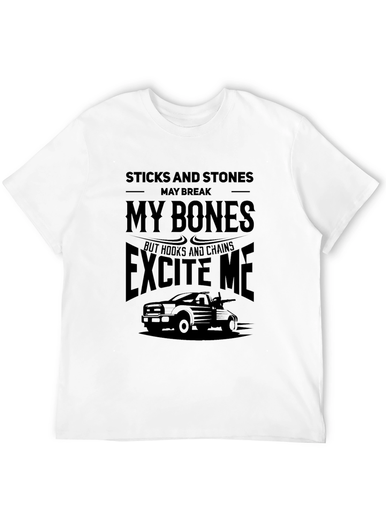 Black Sticks and Stones Tow Truck T-Shirt view 12