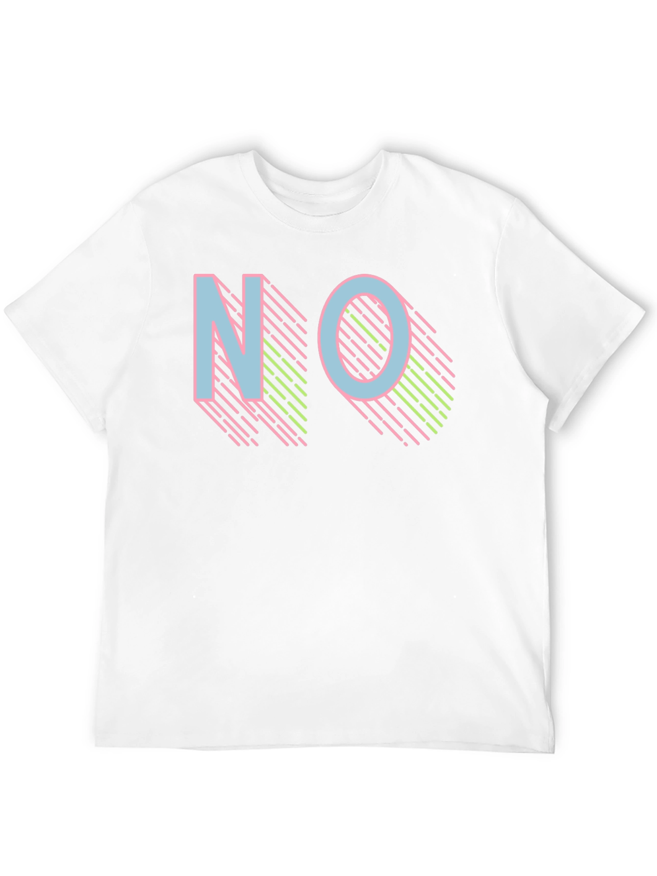 Black Retro NO Graphic Print Men's T-Shirt view 12