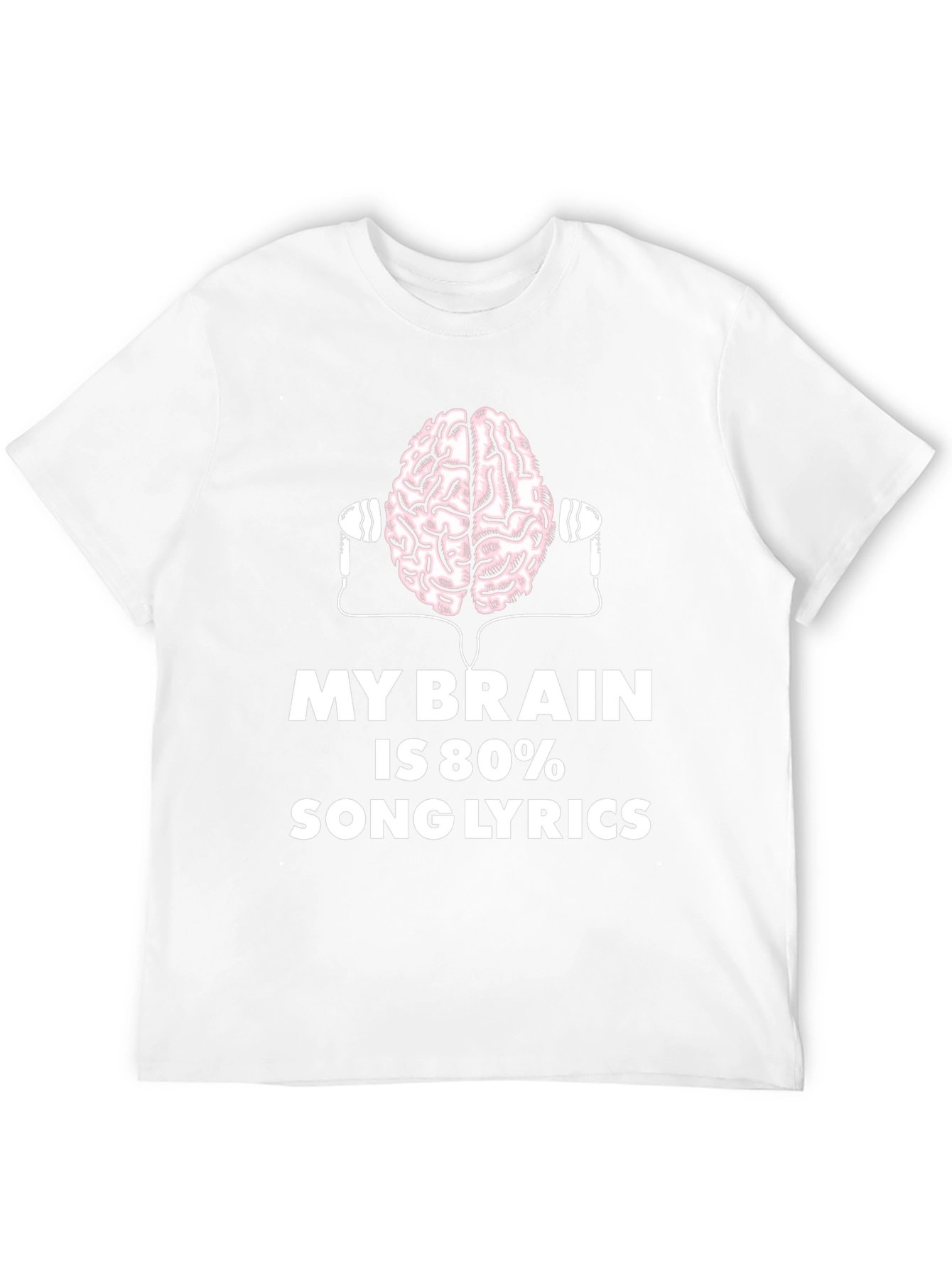 Black Brain 80% Song Lyrics Black T-Shirt view 12