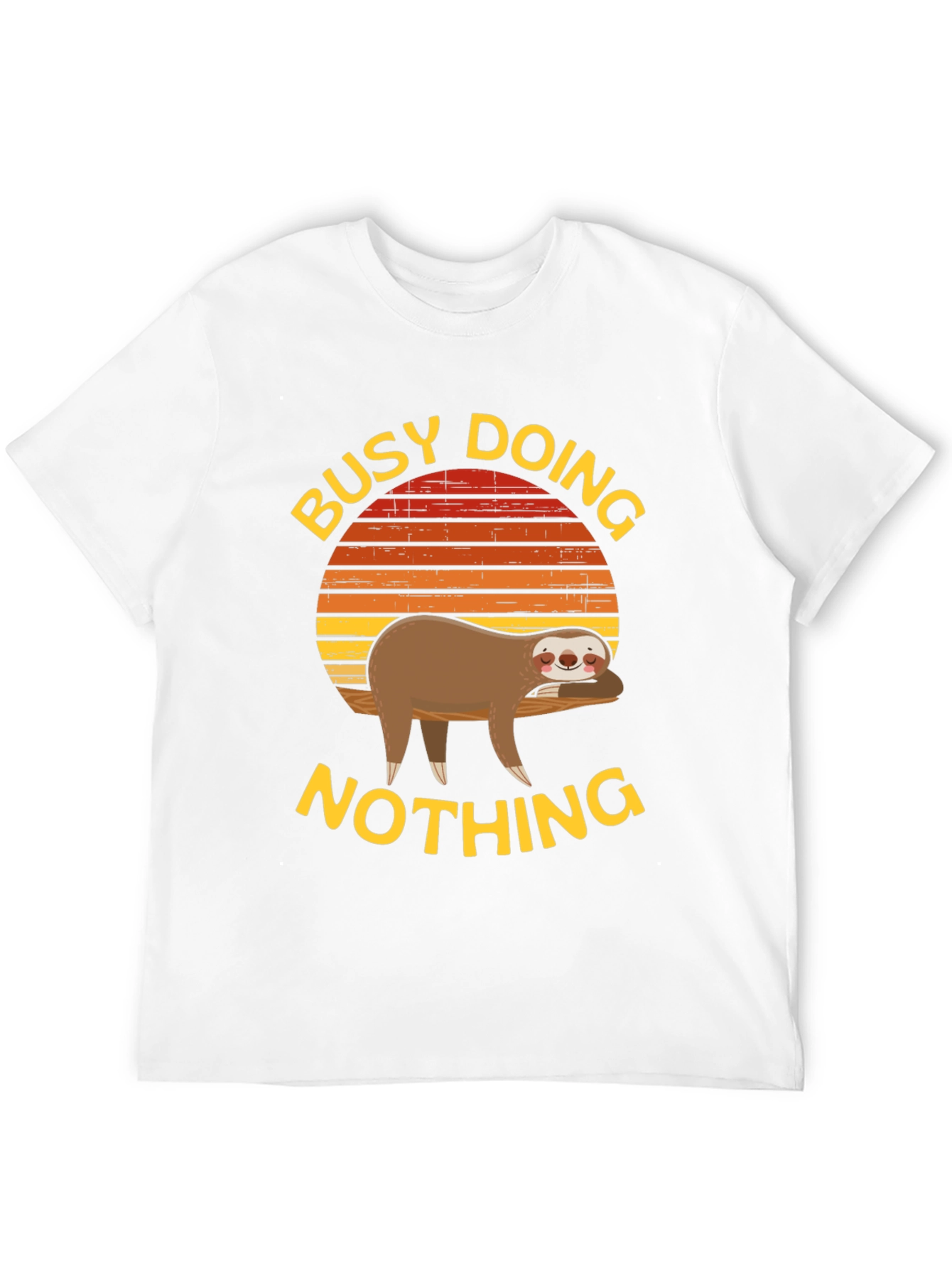 Black Busy Doing Nothing Sloth Graphic Tee view 12
