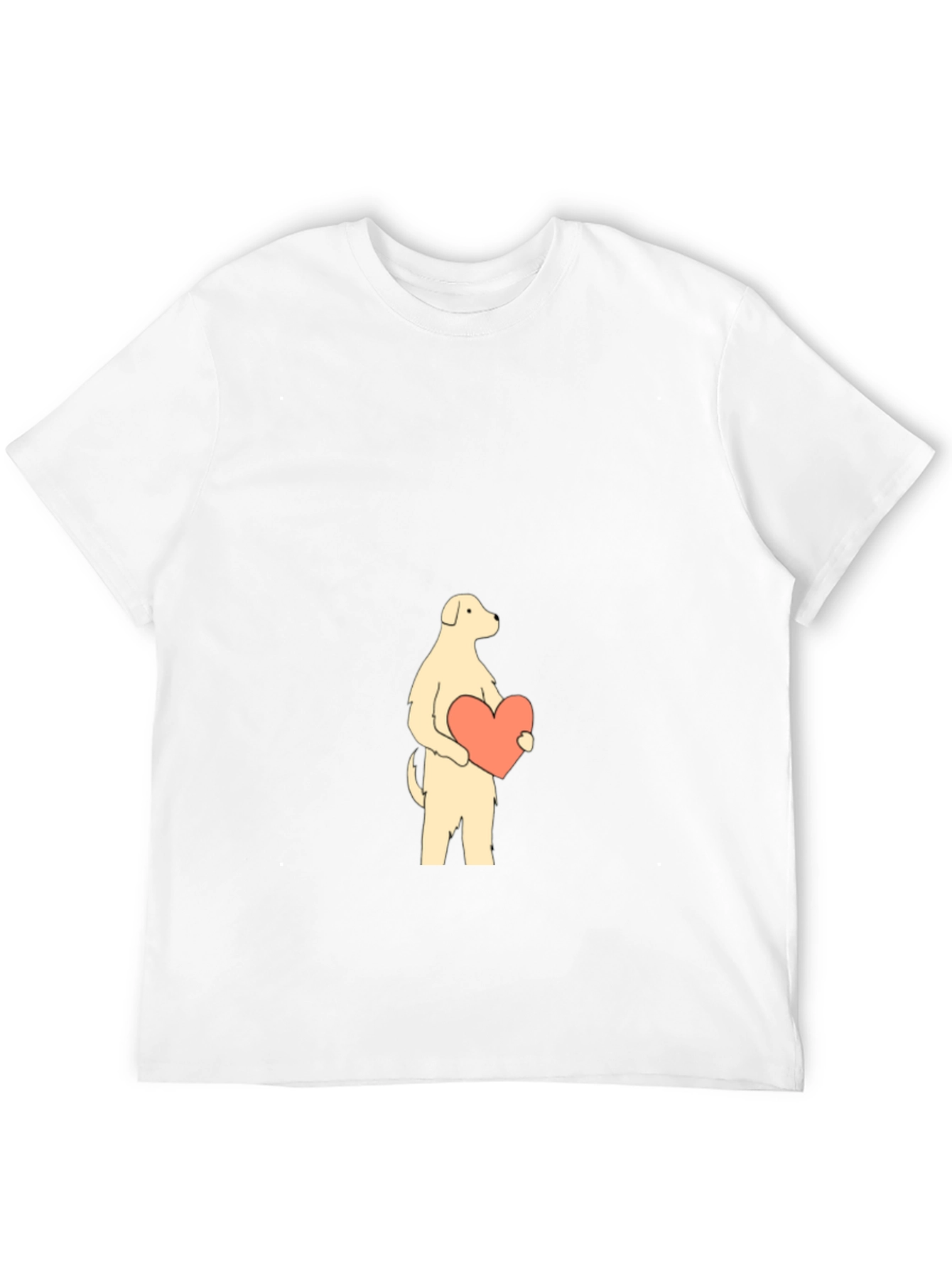 Black Dog with Heart Graphic Tee - Black Cotton Shirt view 12