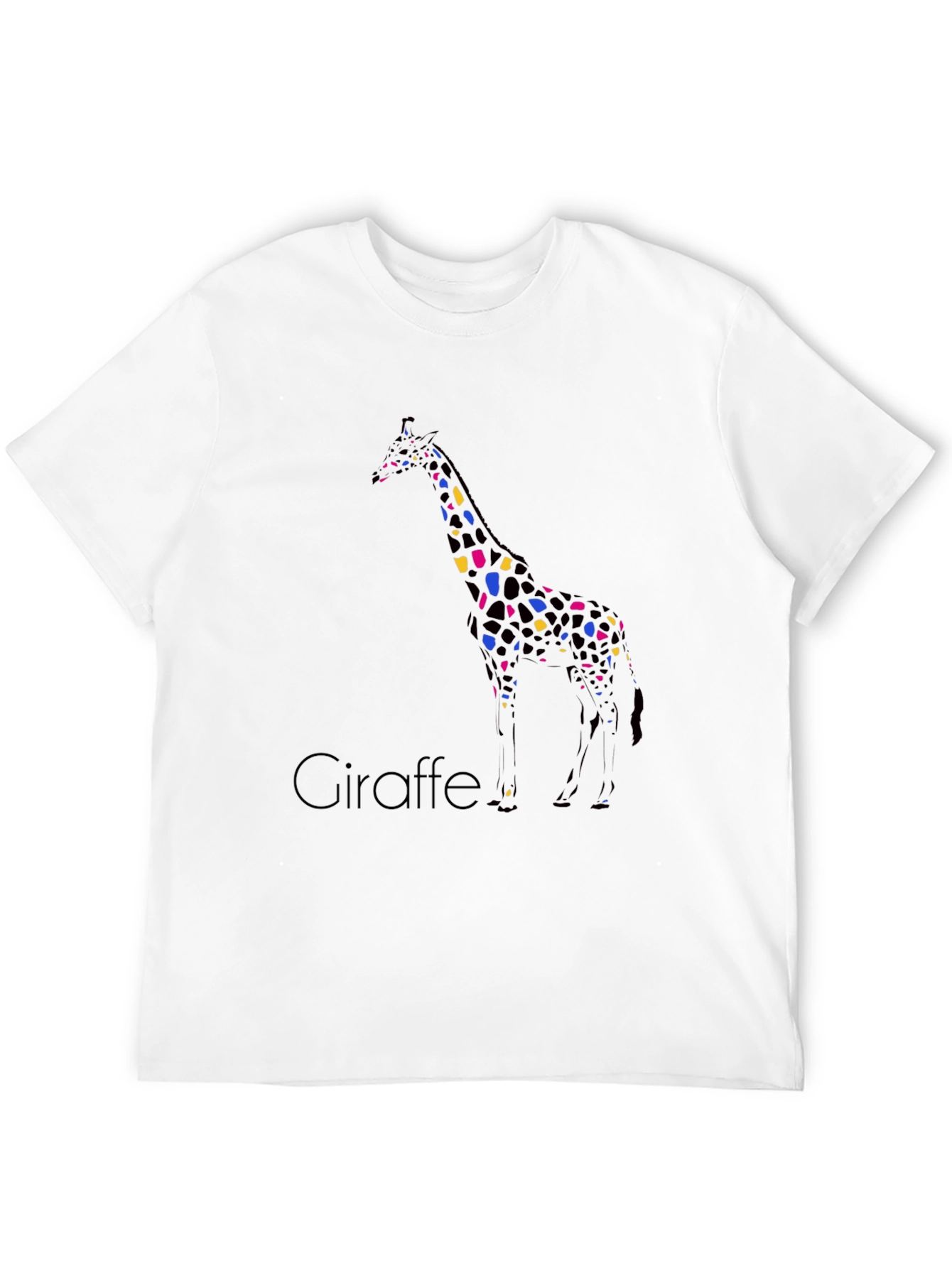 Black Giraffe Print Crew Neck T-Shirt view 12