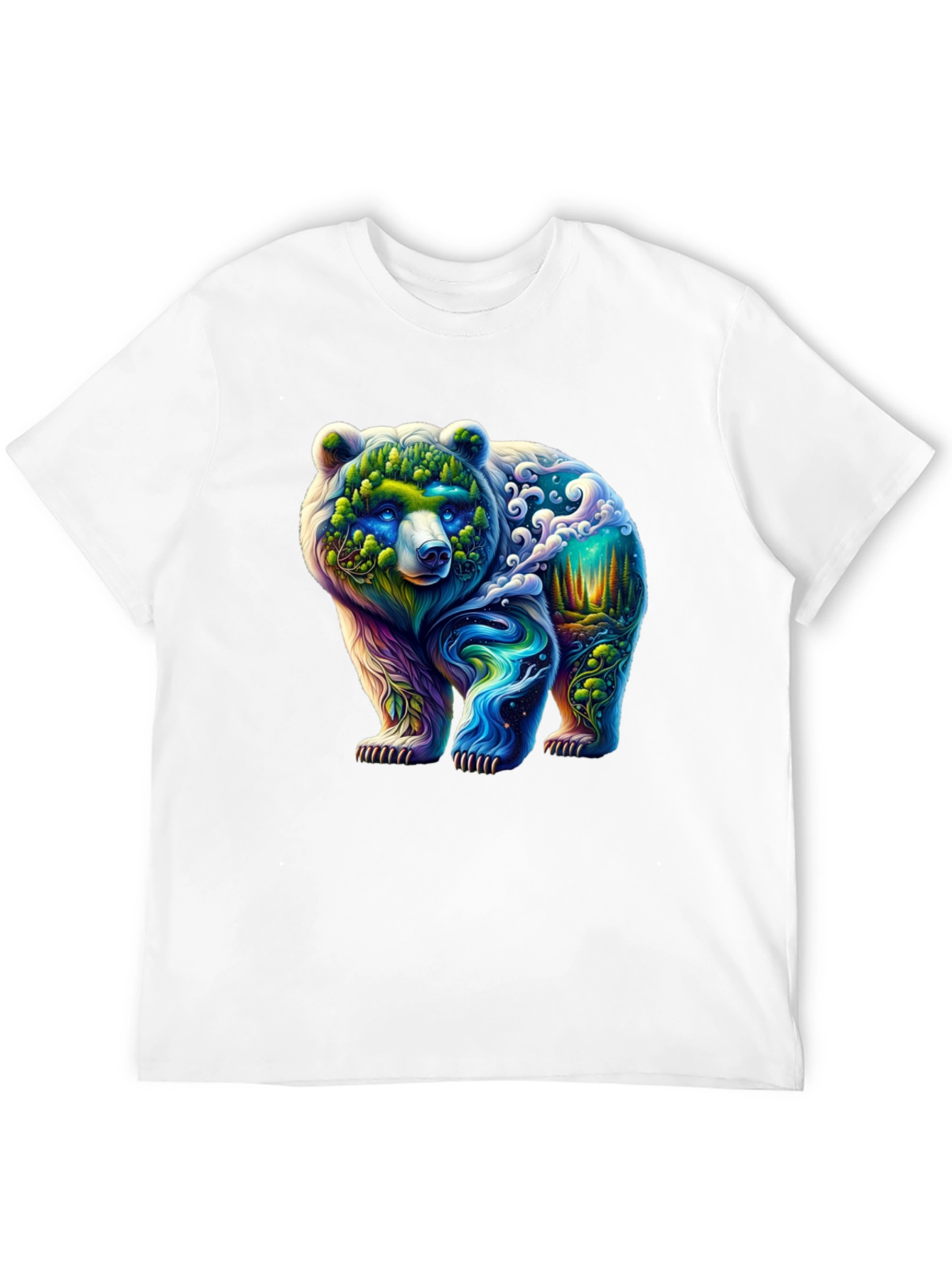 Black Nature Bear Graphic Tee - Black view 12