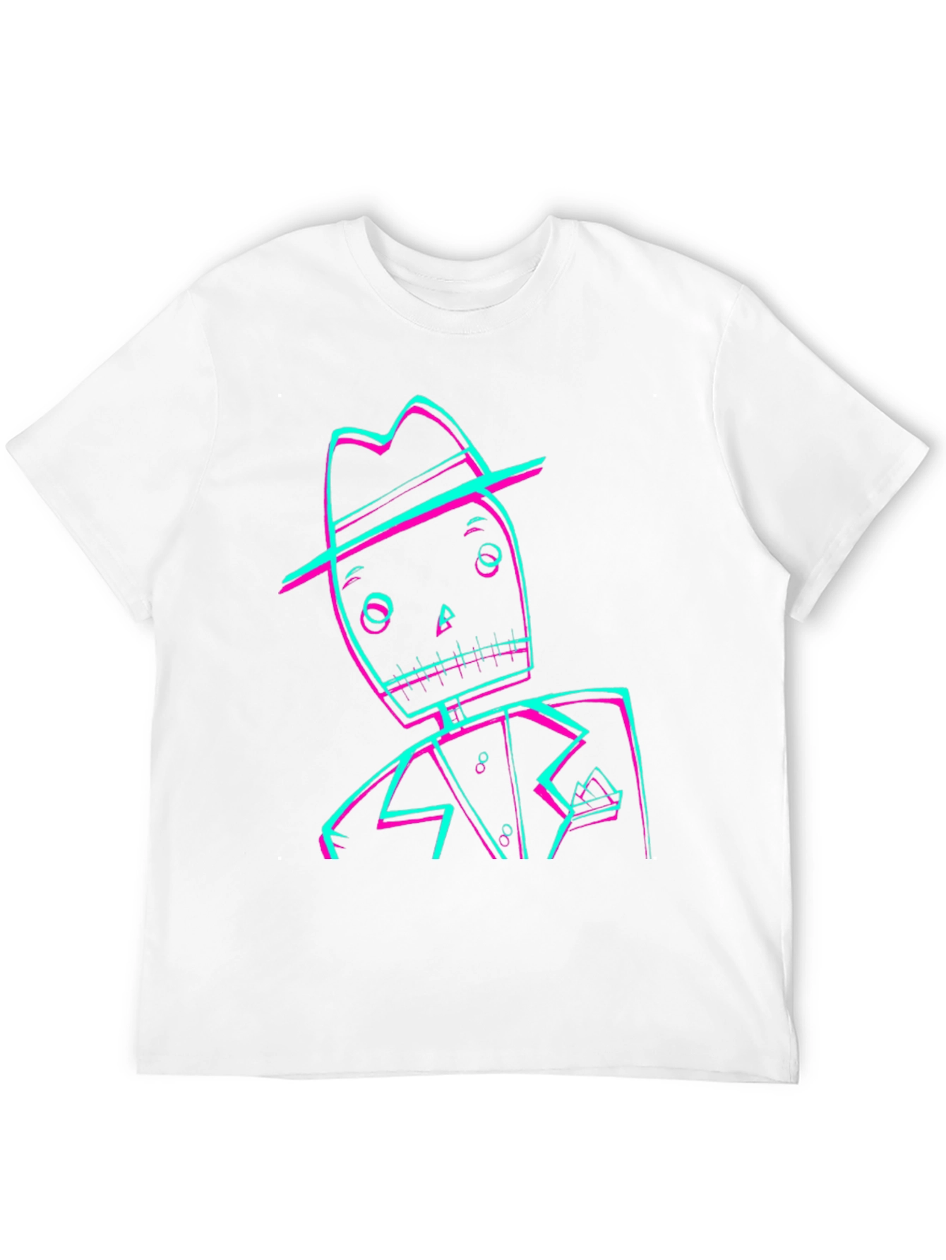 Black Retro Glitch Skeleton Graphic Tee view 12