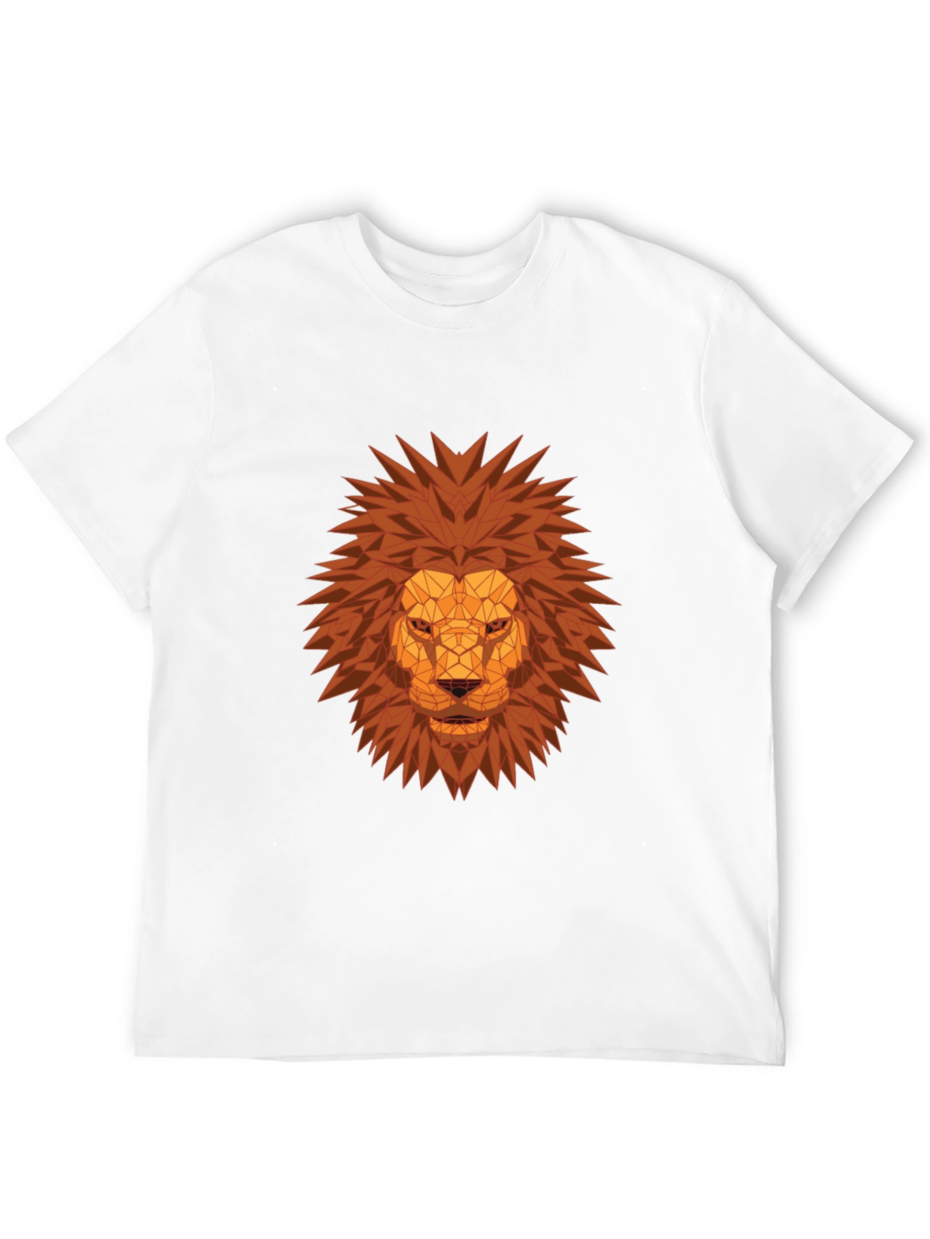 Black Geometric Lion Head Graphic Tee - Black view 12