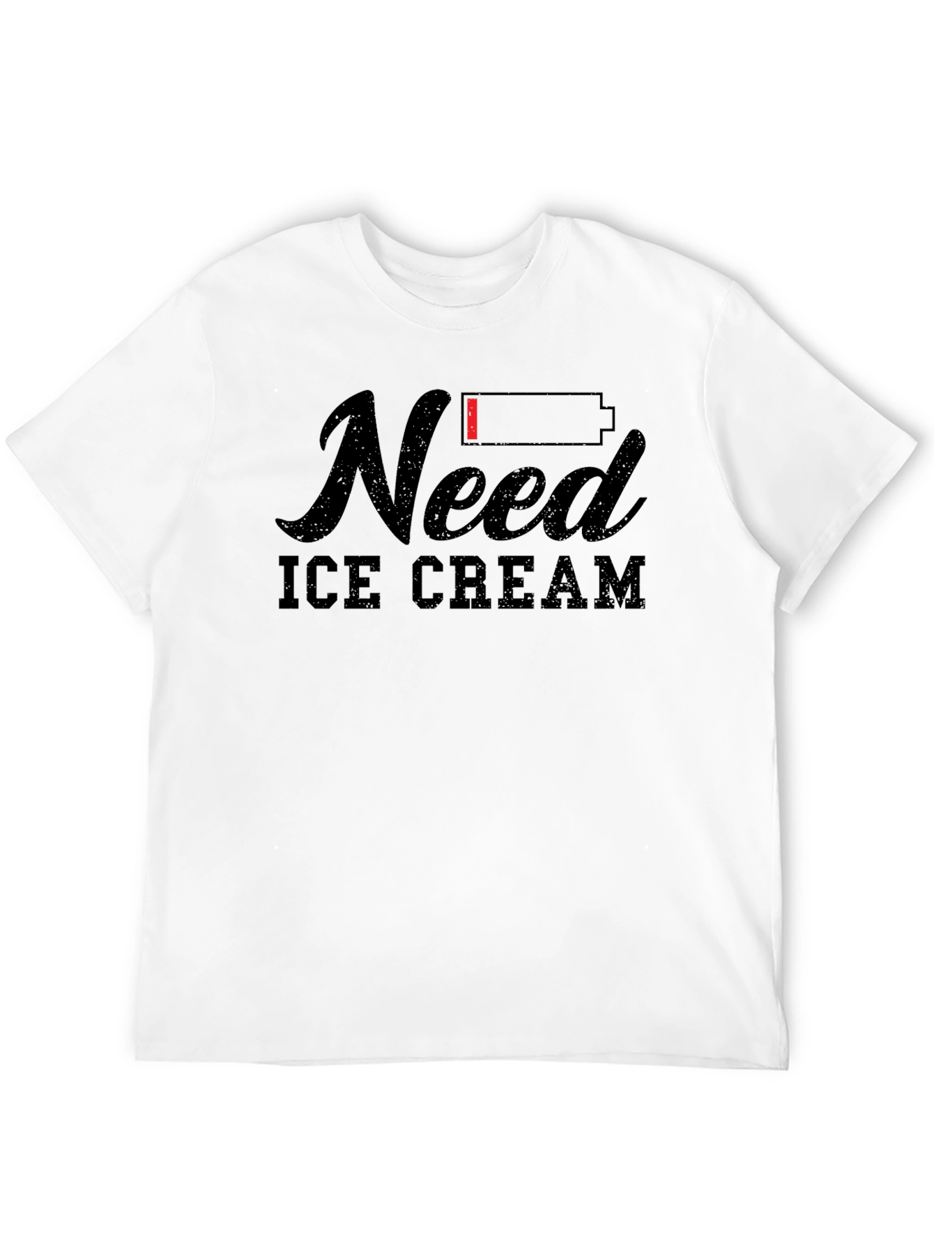 Black Need Ice Cream Funny Graphic T-Shirt view 12