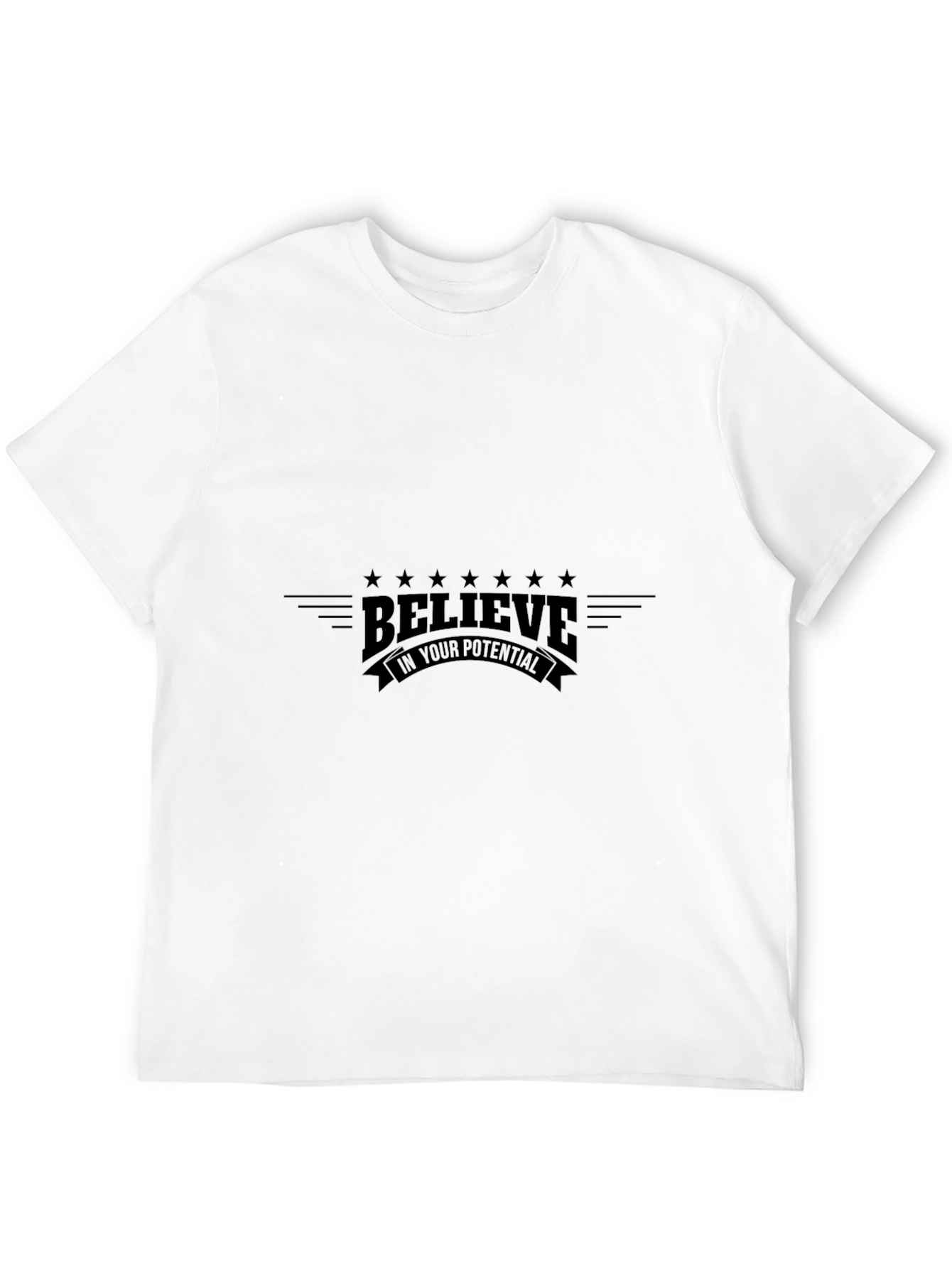 Black Believe In Your Potential Black Graphic T-Shirt view 12