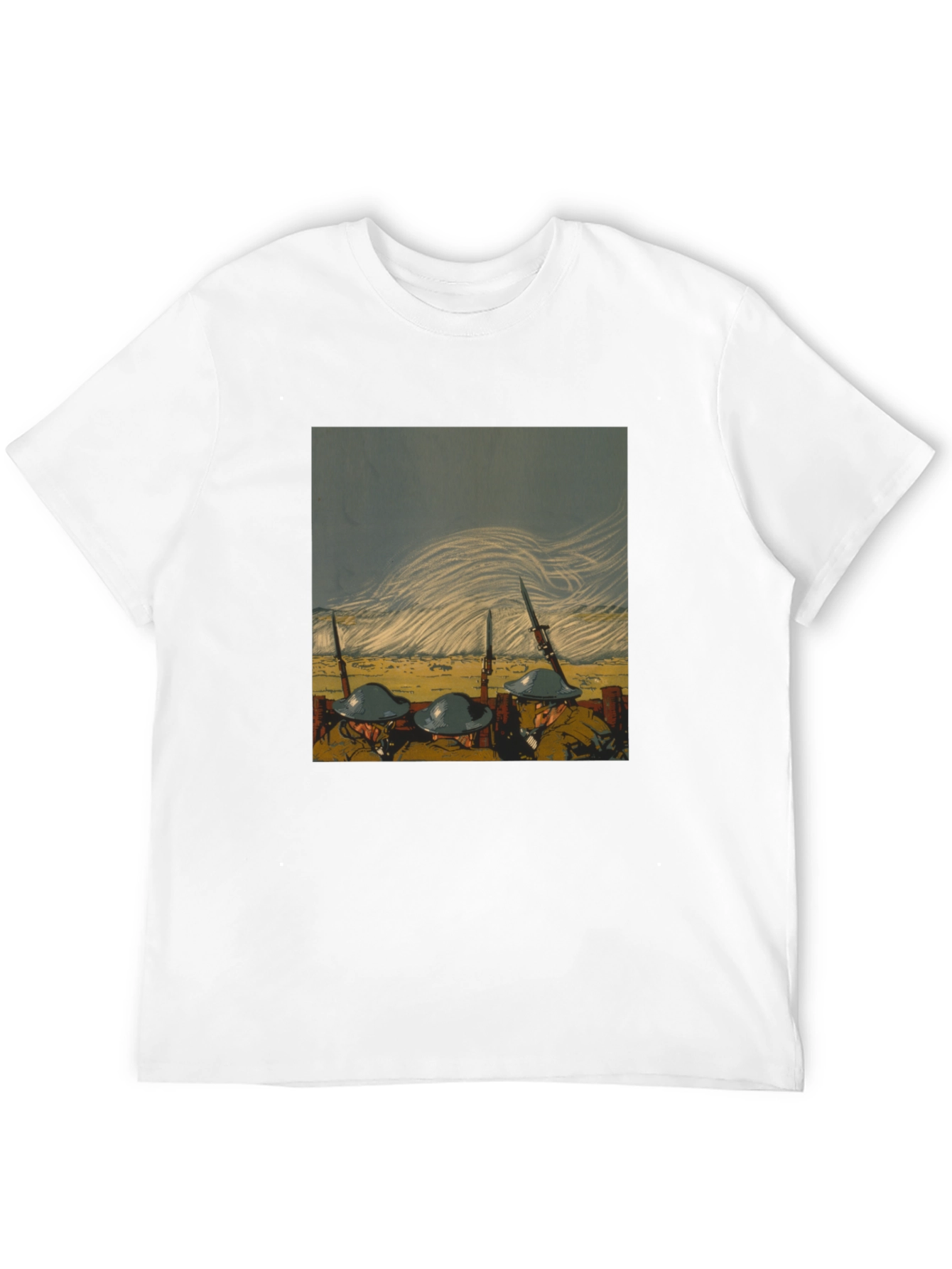 Black Vintage War Art Black T-Shirt view 12